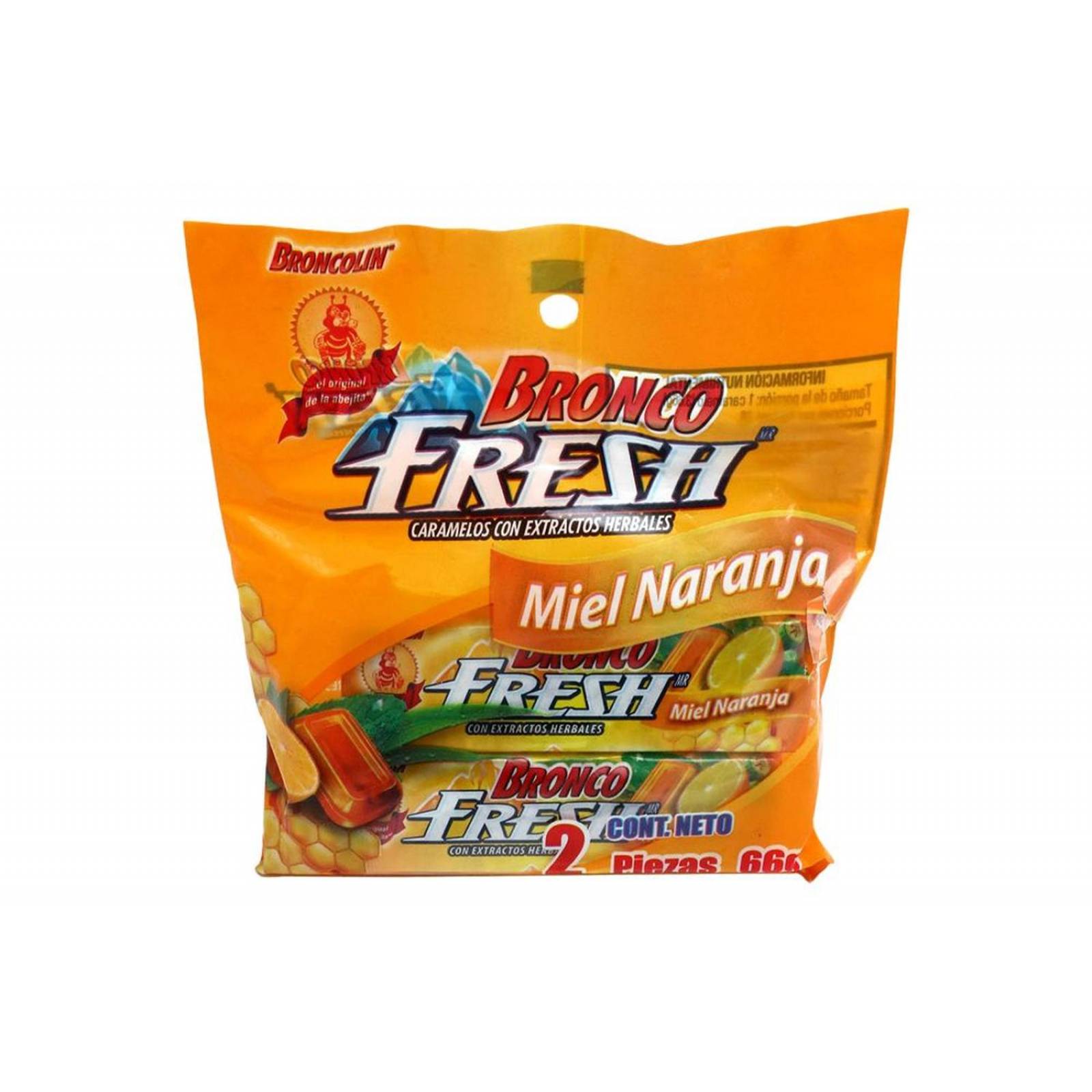 Broncolin Fresh Empaque Con 2 Piezas - Miel-Naranja 