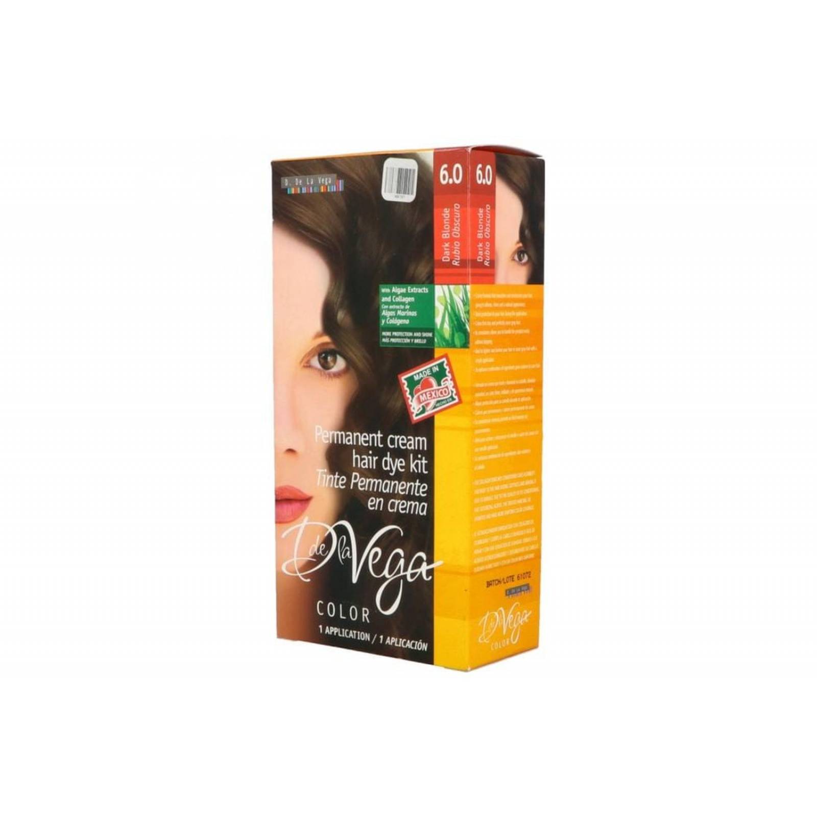 De la Vega Tinte En Crema Rubio Oscuro 6.0 Caja Con 5 piezas de tinte
