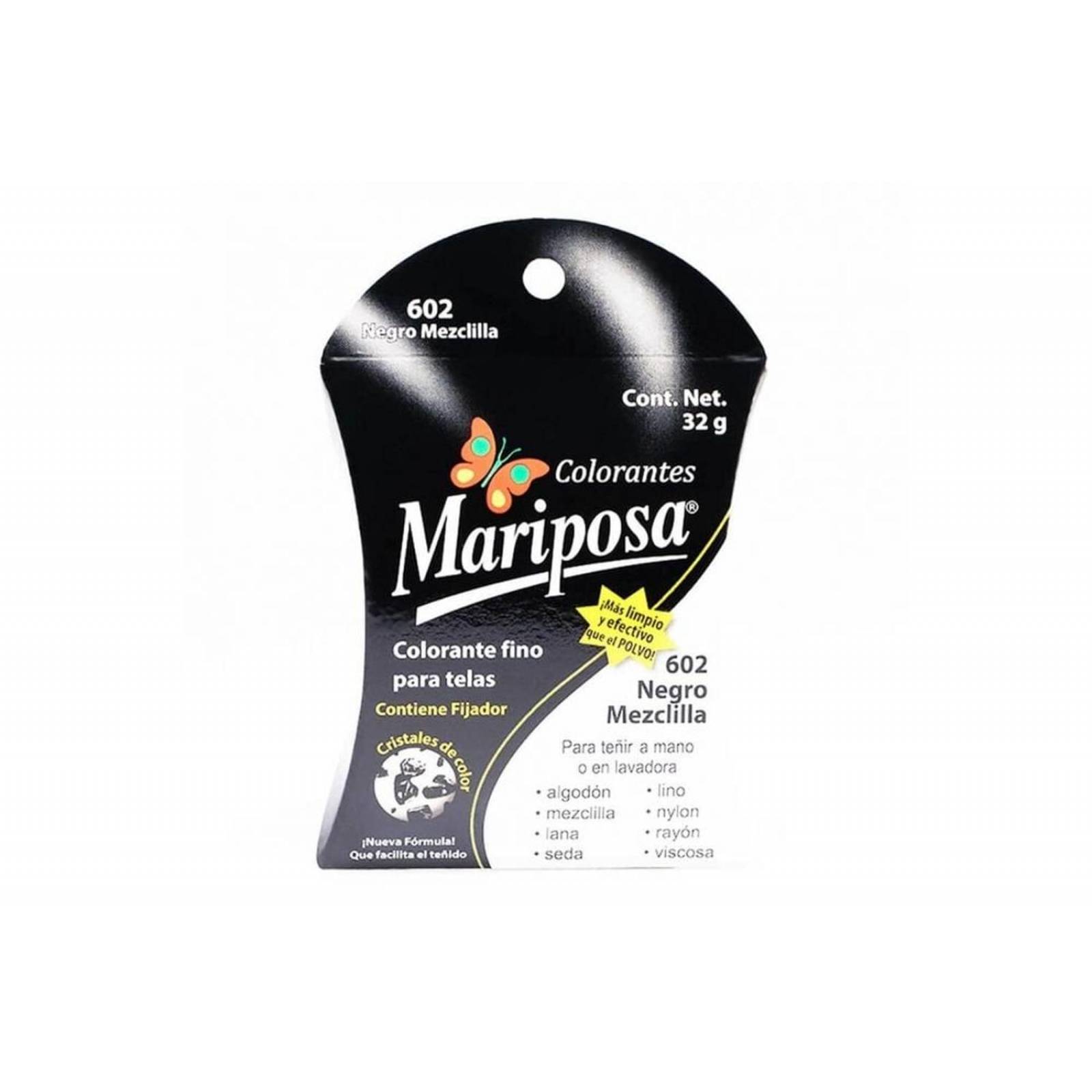 Mariposa Colorante Color Negro Mezclilla 602 Caja Con 32 g 
