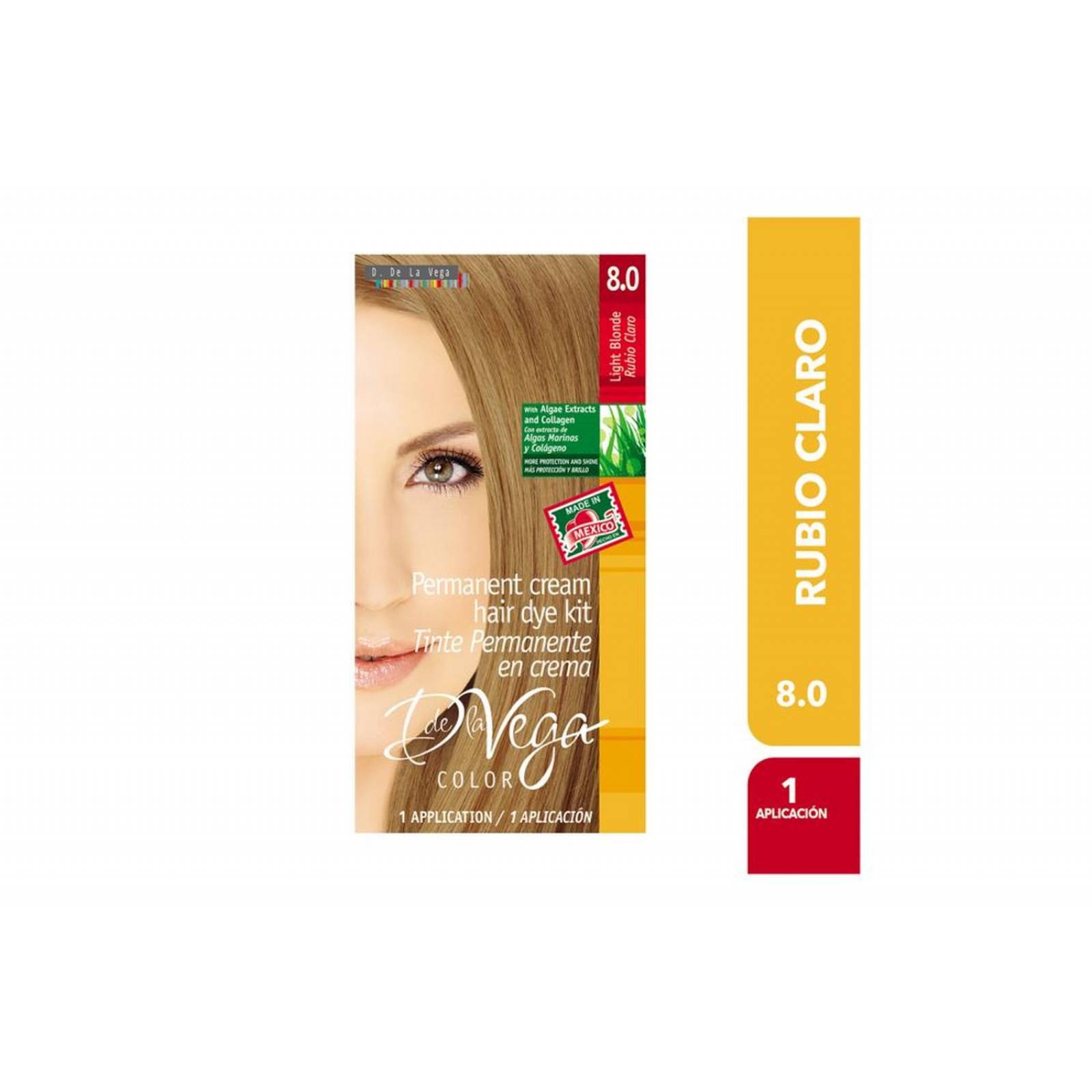 De la Vega Tinte Permanente Caja Con 1 Aplicación - Rubio Claro 8.0 