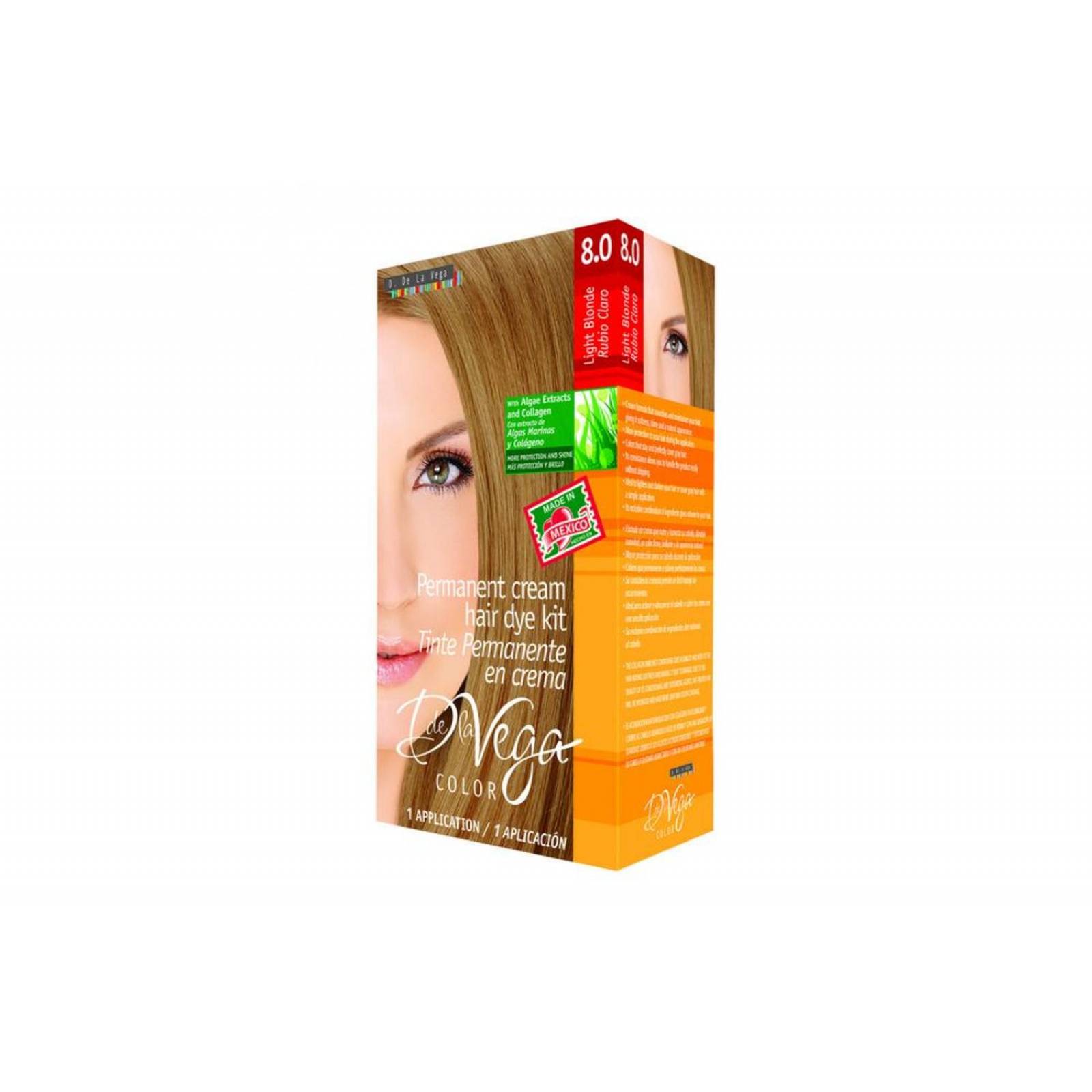 De la Vega Tinte Permanente Caja Con 1 Aplicación - Rubio Claro 8.0 