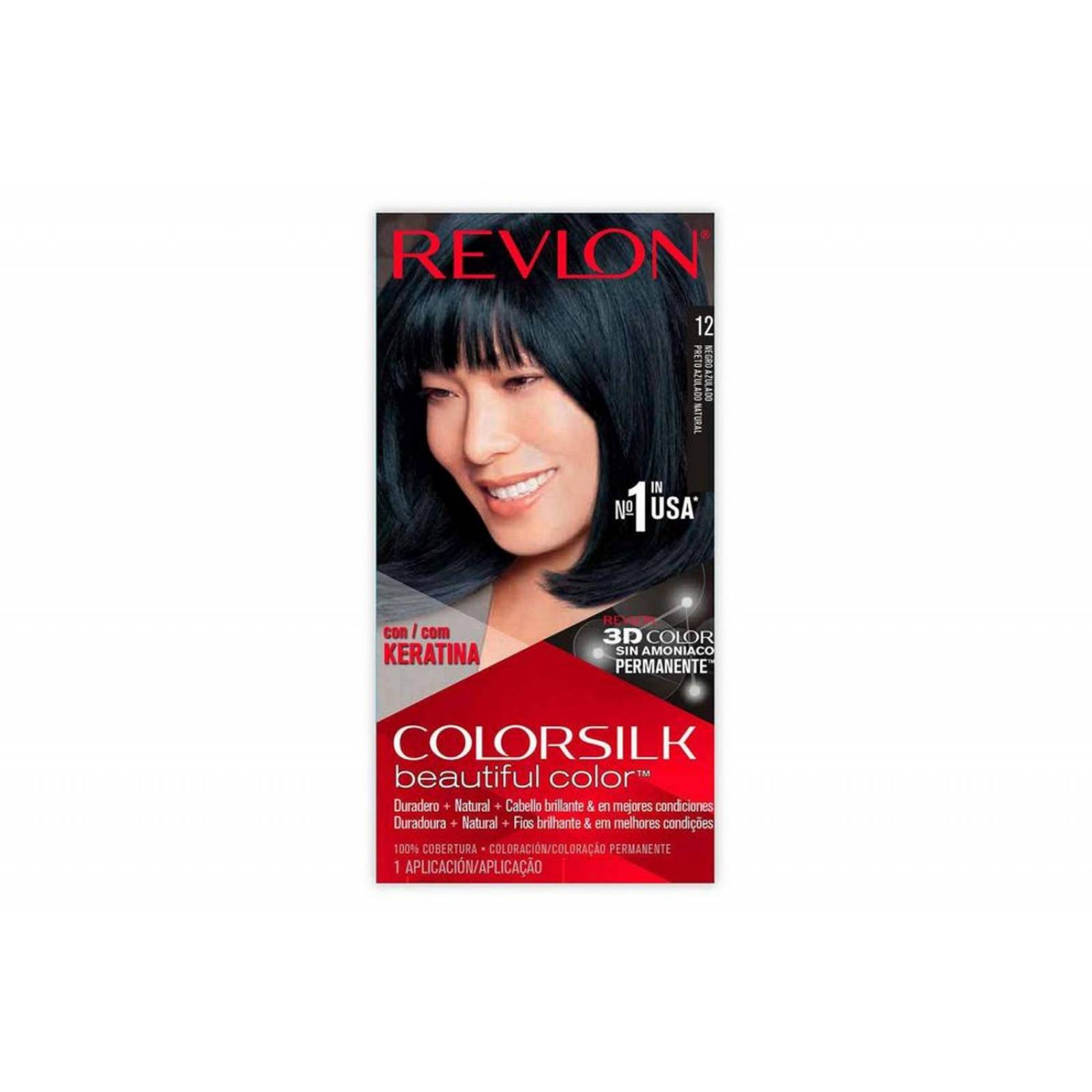 Revlon Colorsilk Tinte Permanente Sin Amoniaco 12 Negro Azulado 