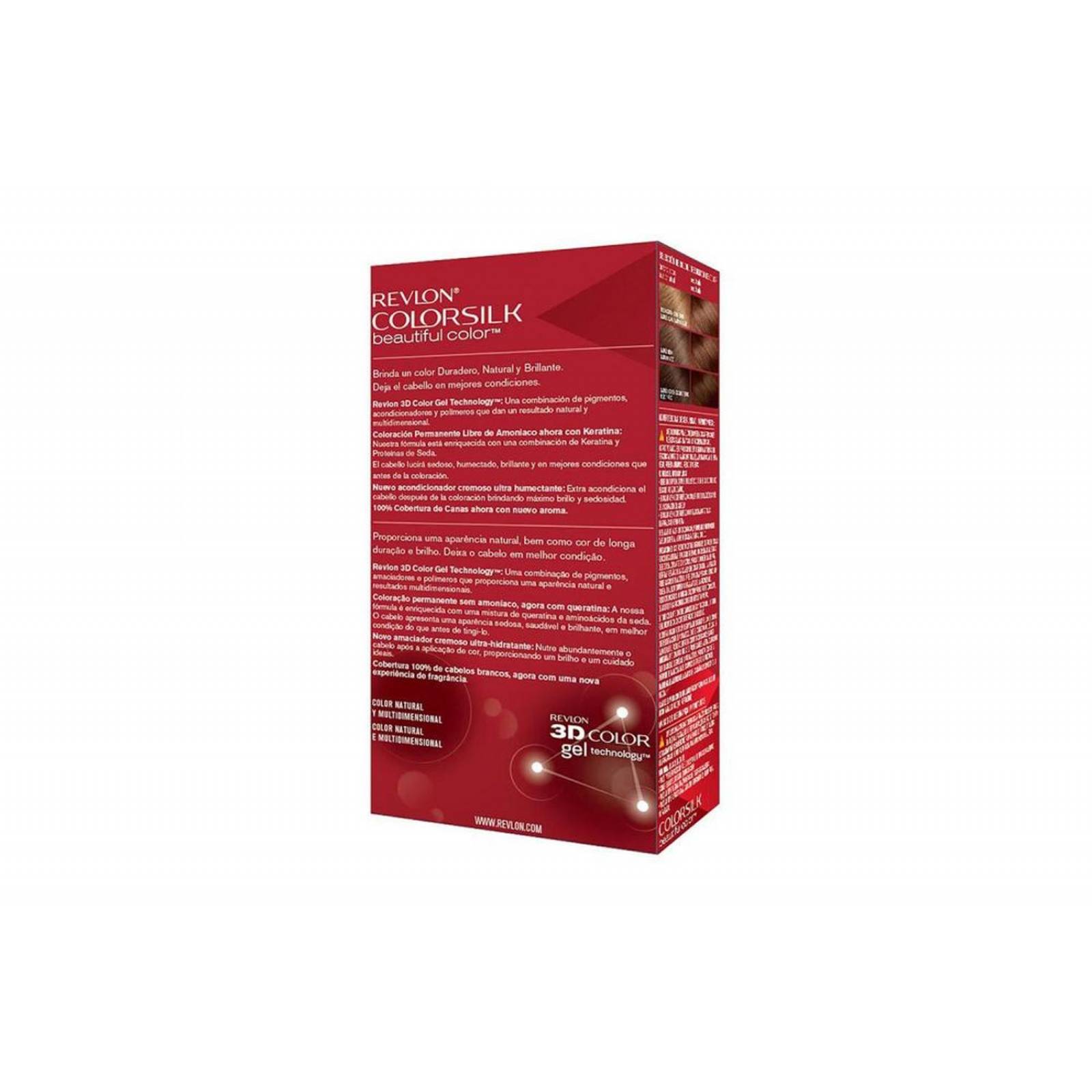 Revlon Colorsilk Tinte Permanente 46 Castaño Cobrizo Dorado Caja Con 1 Aplicación