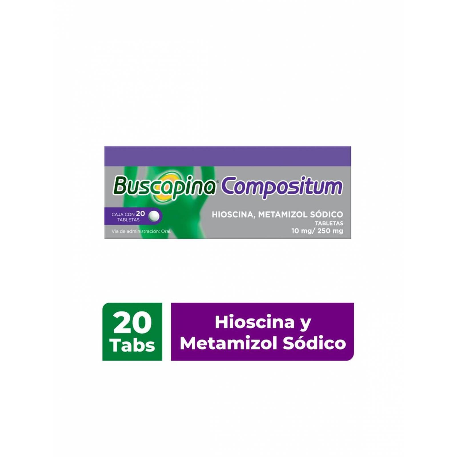 Buscapina Compositum 10 mg / 20 mg Caja Con 20 Tabletas 