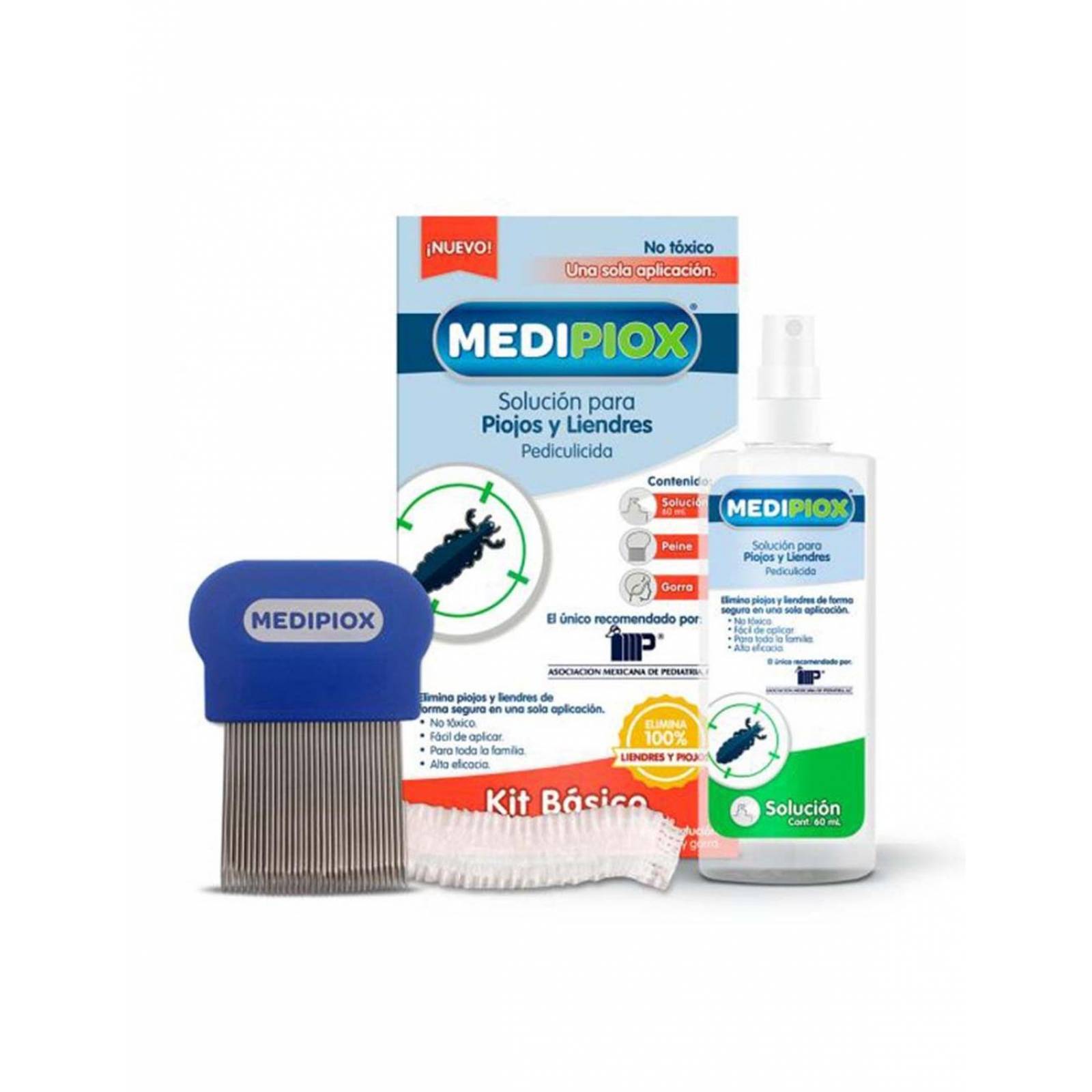 Medipiox Solución Para Piojos y Liendres Kit Básico Con 60 mL
