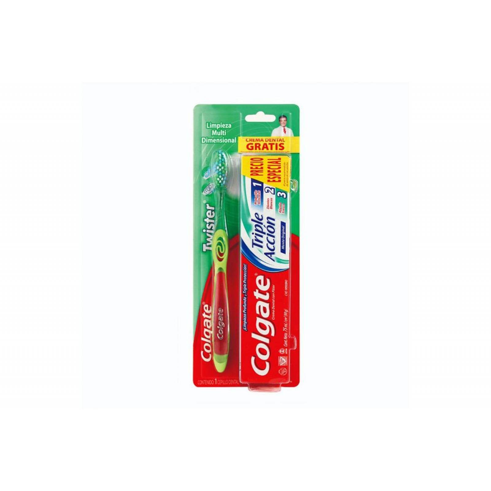 Cepillo Dental Twister + Pasta Colgate Triple Acción 75 mL 