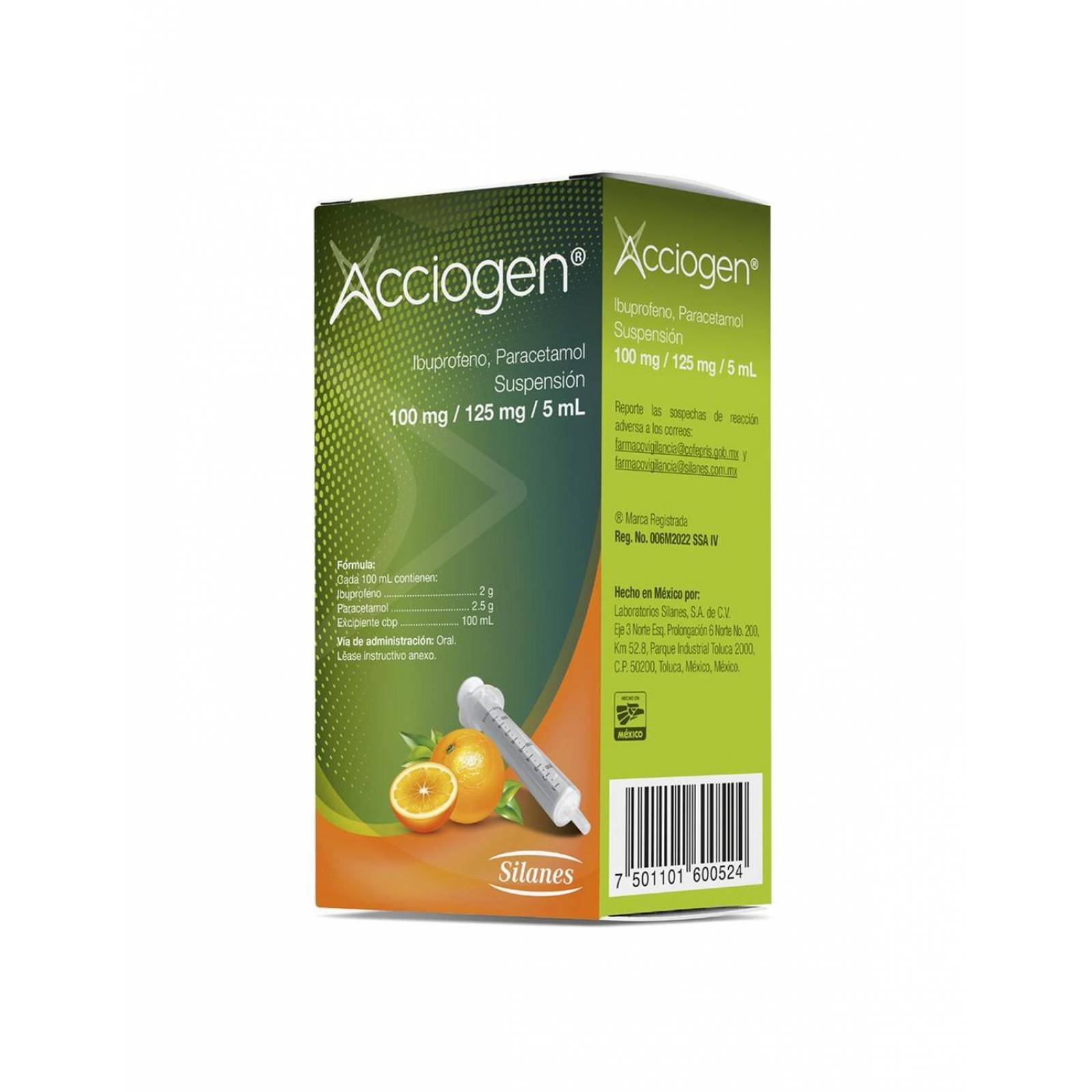Acciogen 100 mg/125 mg/5 mL Suspensión Con 120 mL 