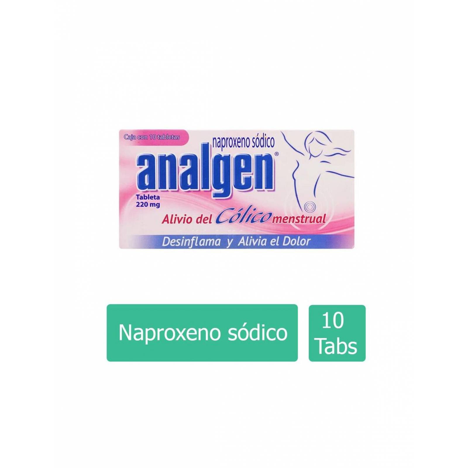 Analgen Cólico 220 mg Caja Con 10 Tabletas 