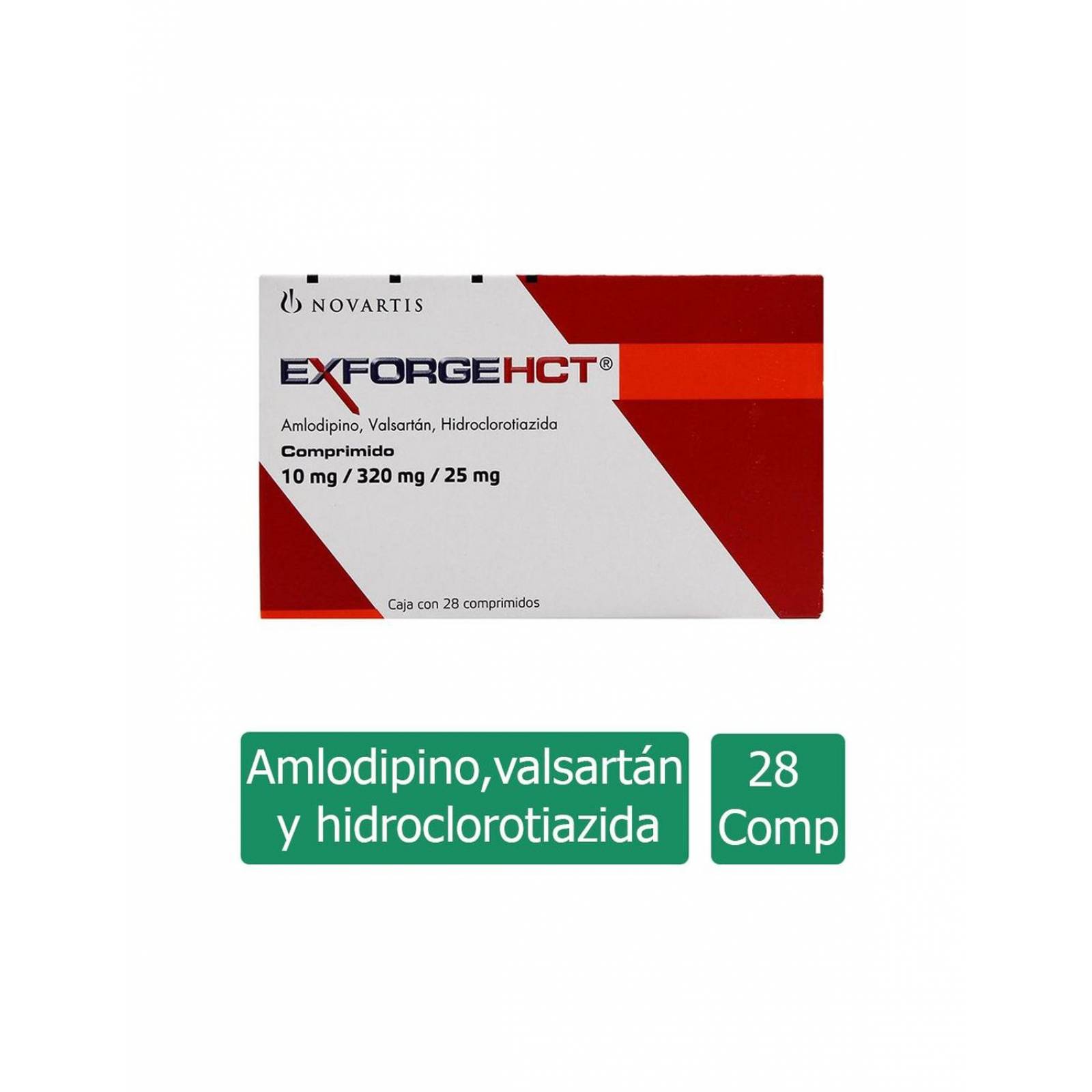 Exforge HCT 10 mg/320mg/25mg Caja Con 28 Comprimidos 