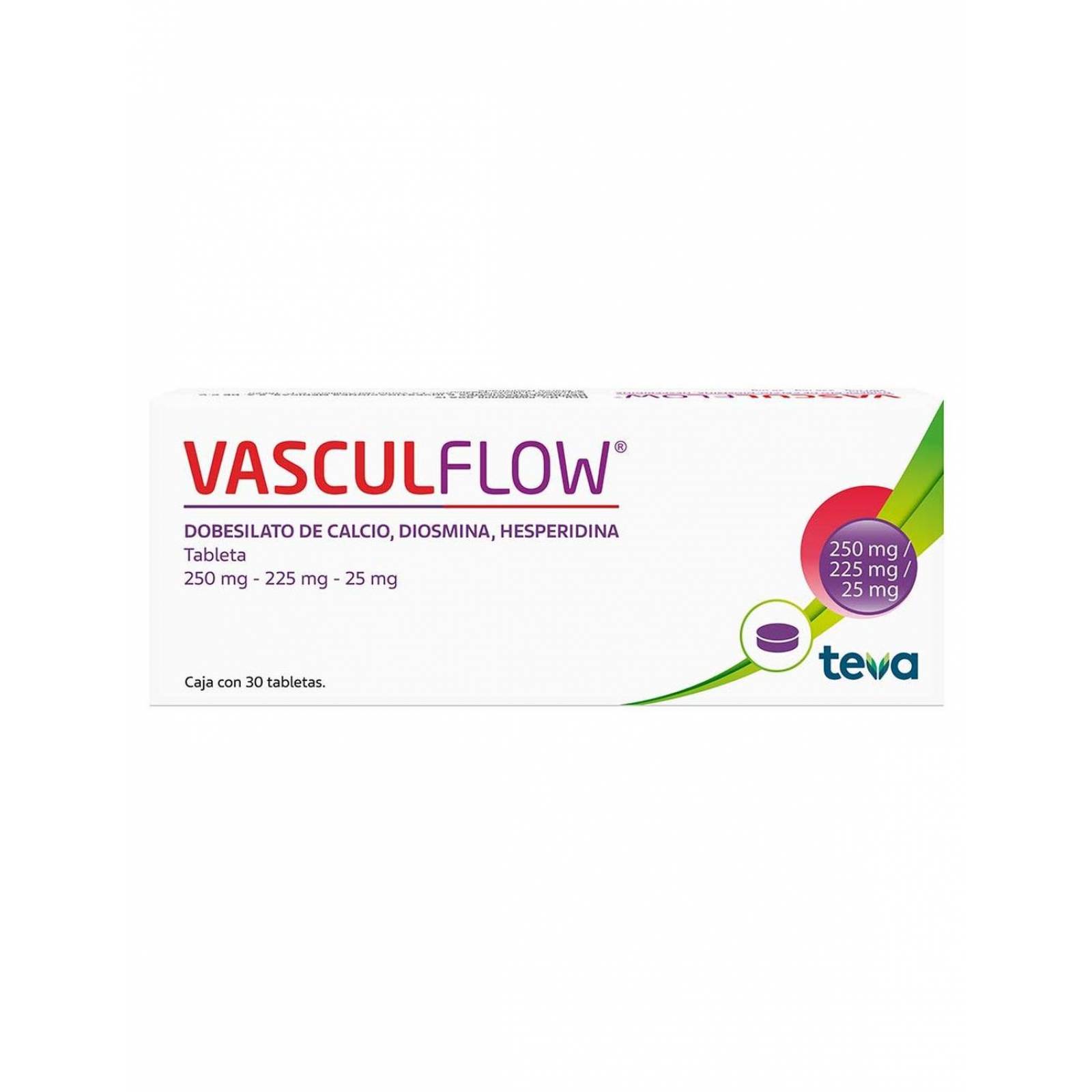 VASCULFLOW 250 MG / 225 MG / 25 MG CAJA CON 30 TABLETAS 