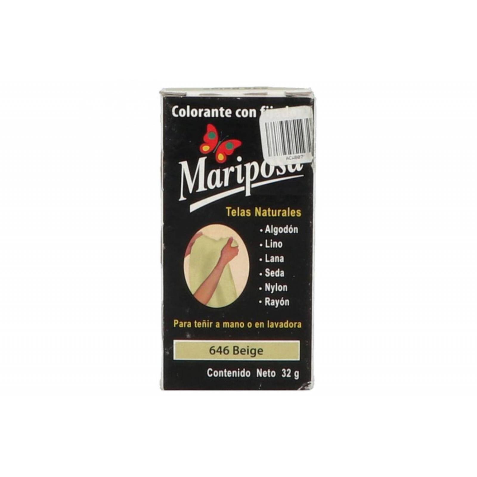 Colorante Mariposa Pastilla Beige 646 Caja Con 32 g 