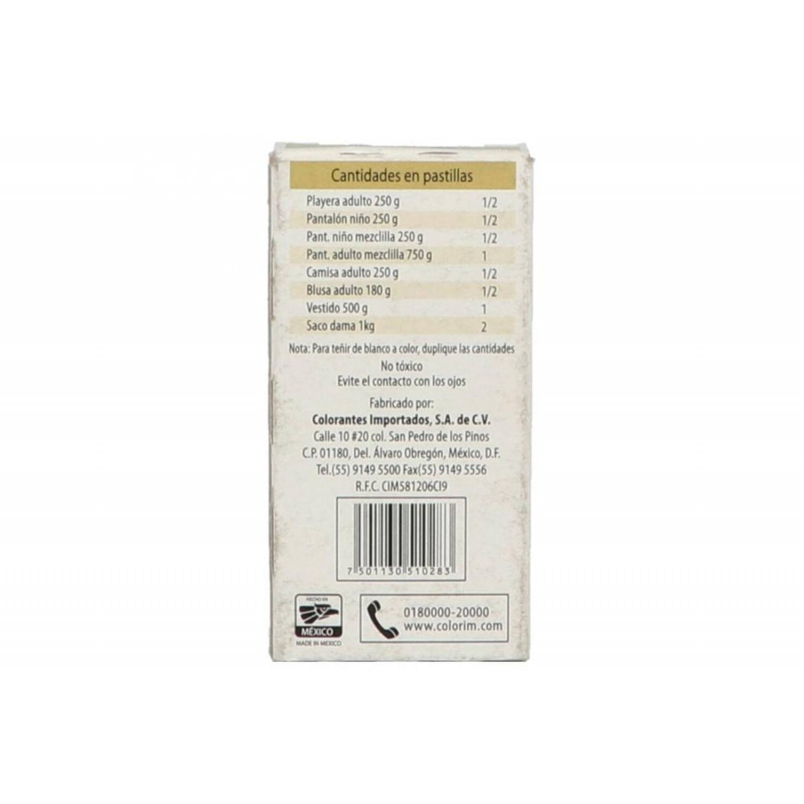 Colorante Mariposa Pastilla Beige 646 Caja Con 32 g 