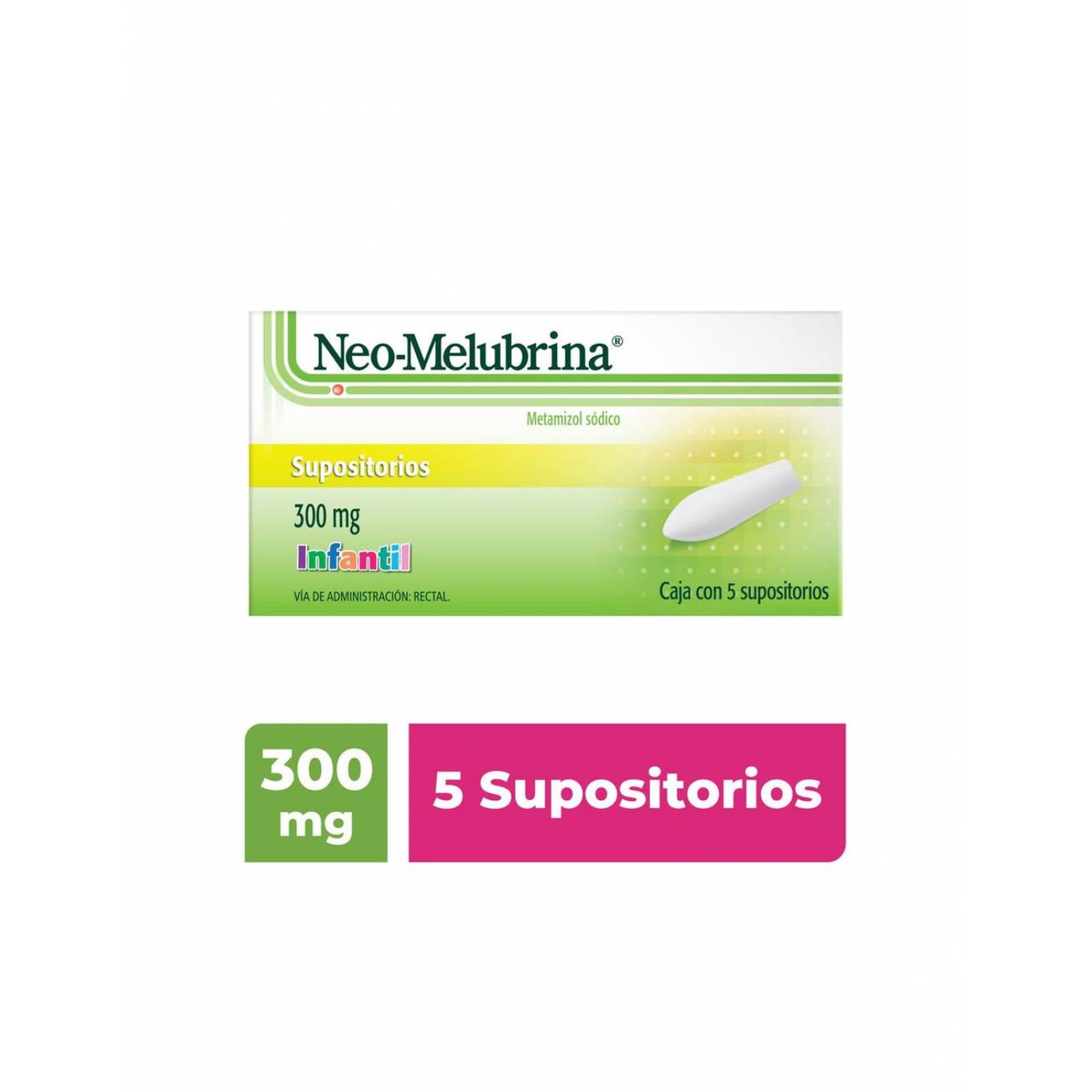 Neo-Melubrina 300 mg Supositorio Infantil Caja Con 5 Piezas 