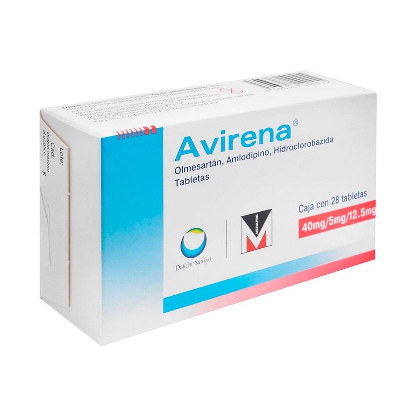 Avirena 40 mg / 5 mg / 12.5 mg Caja Con 28 Tabletas 