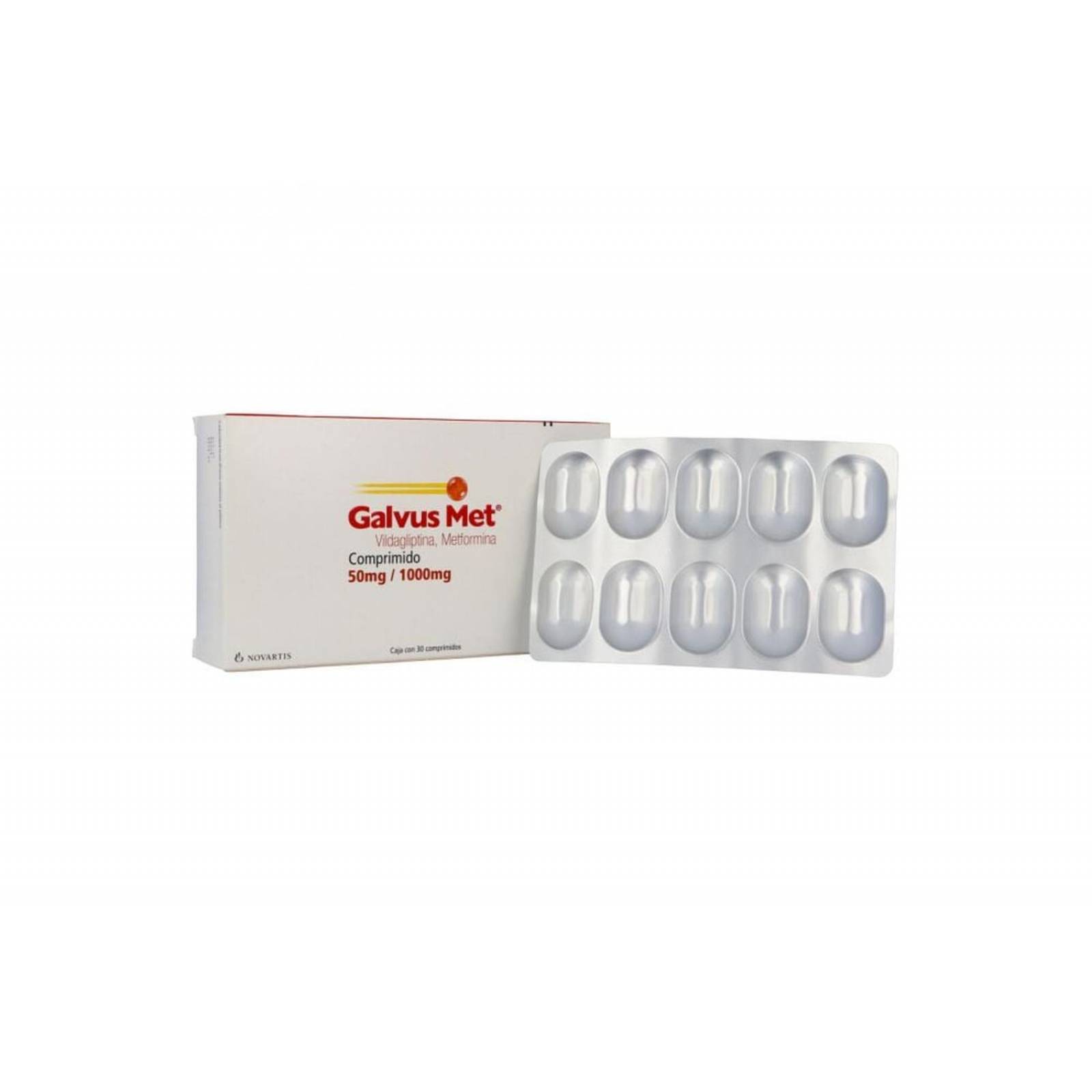 Galvus Met 50 / 1000 mg Caja Con 30 Comprimidos Recubiertos 