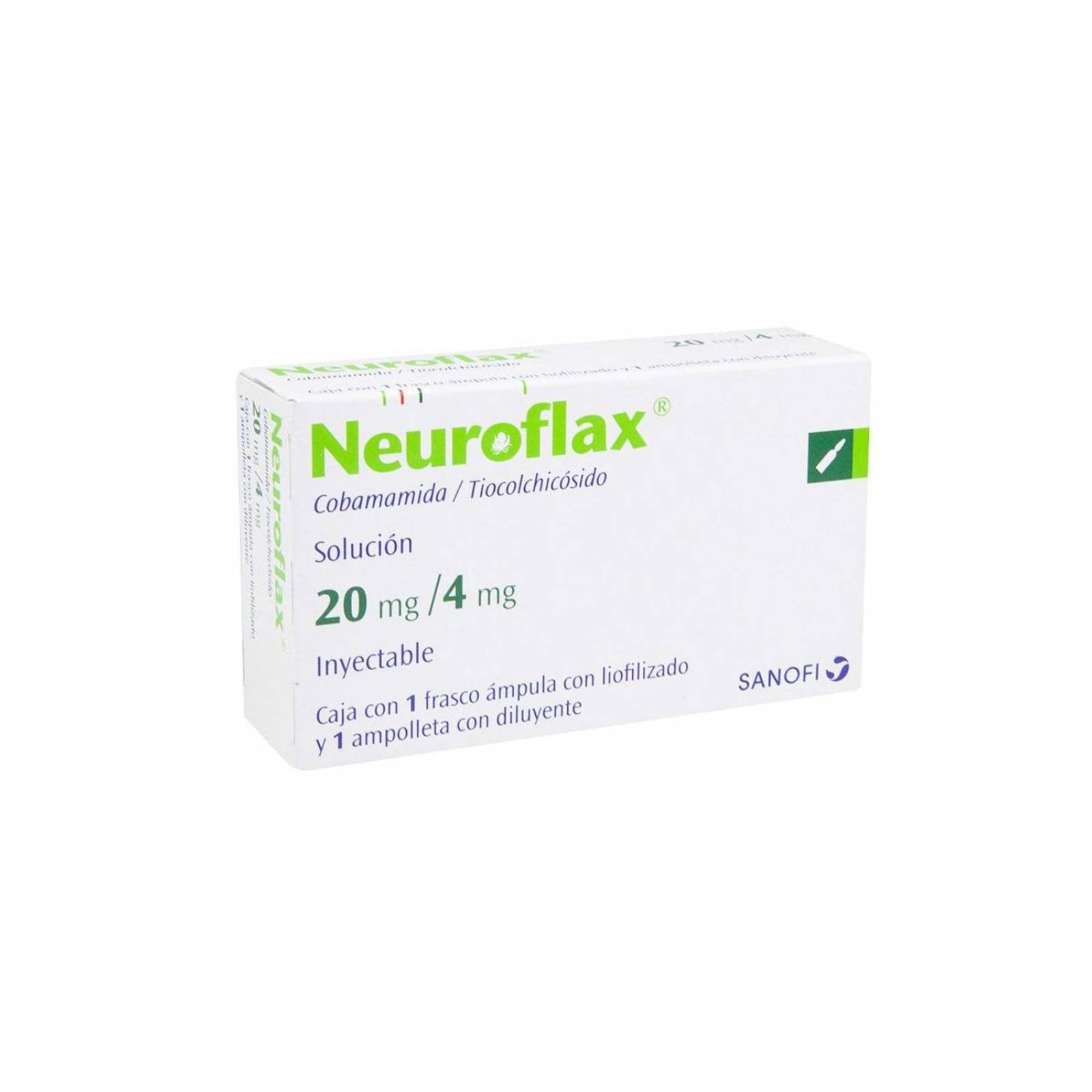 Neuroflax Solución 20mg/4mg Caja Con 1 Frasco Ámpula Y 1 Ampolleta 