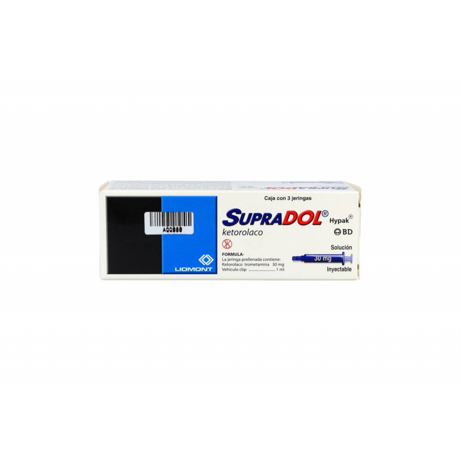 Supradol Hypak Solución Inyectable 30 mg Caja Con 3 Jeringas Con 1 mL 