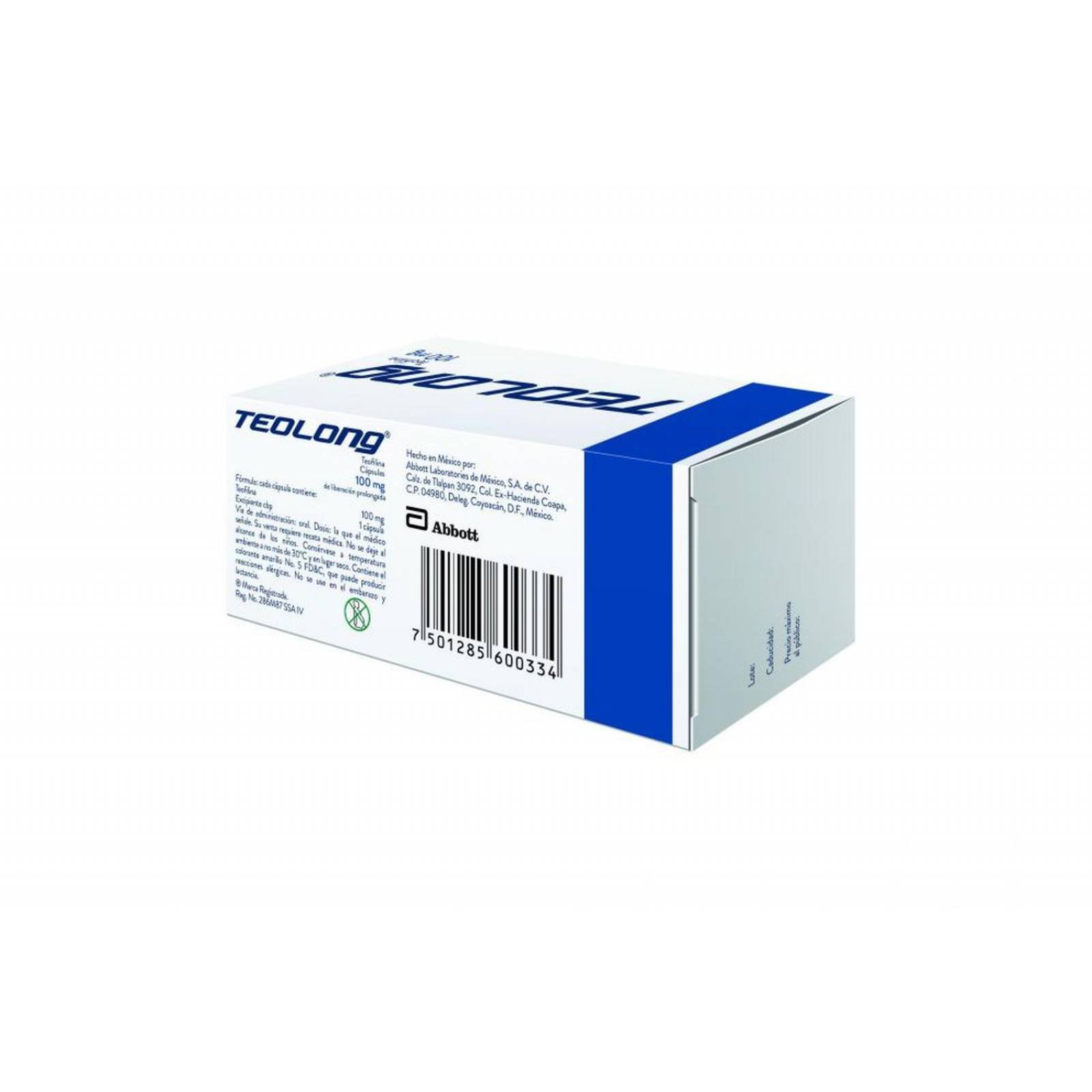 Teolong 100 mg Caja Con 20 Cápsulas 