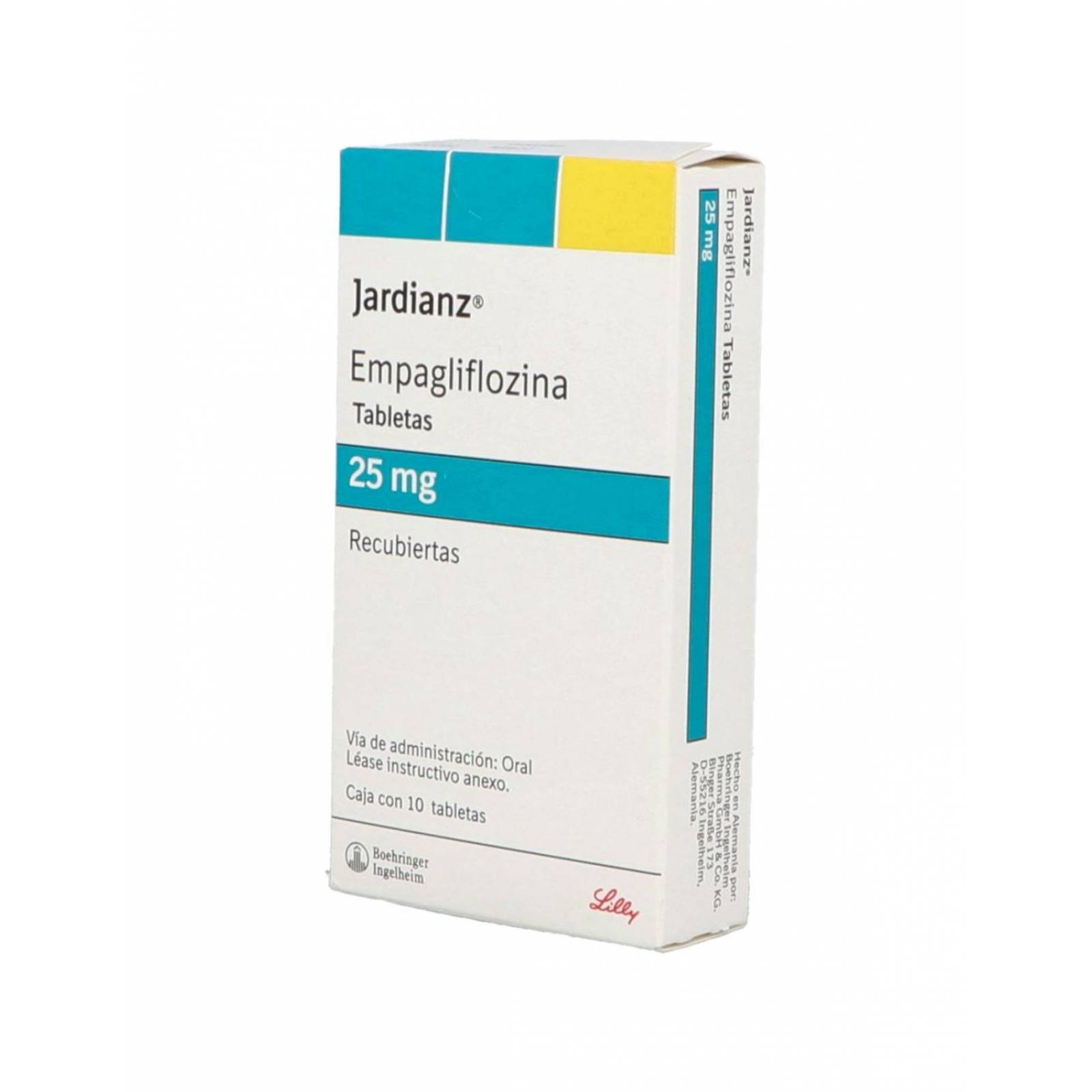 Jardianz 25 mg Caja Con 10 Tabletas Recubiertas 