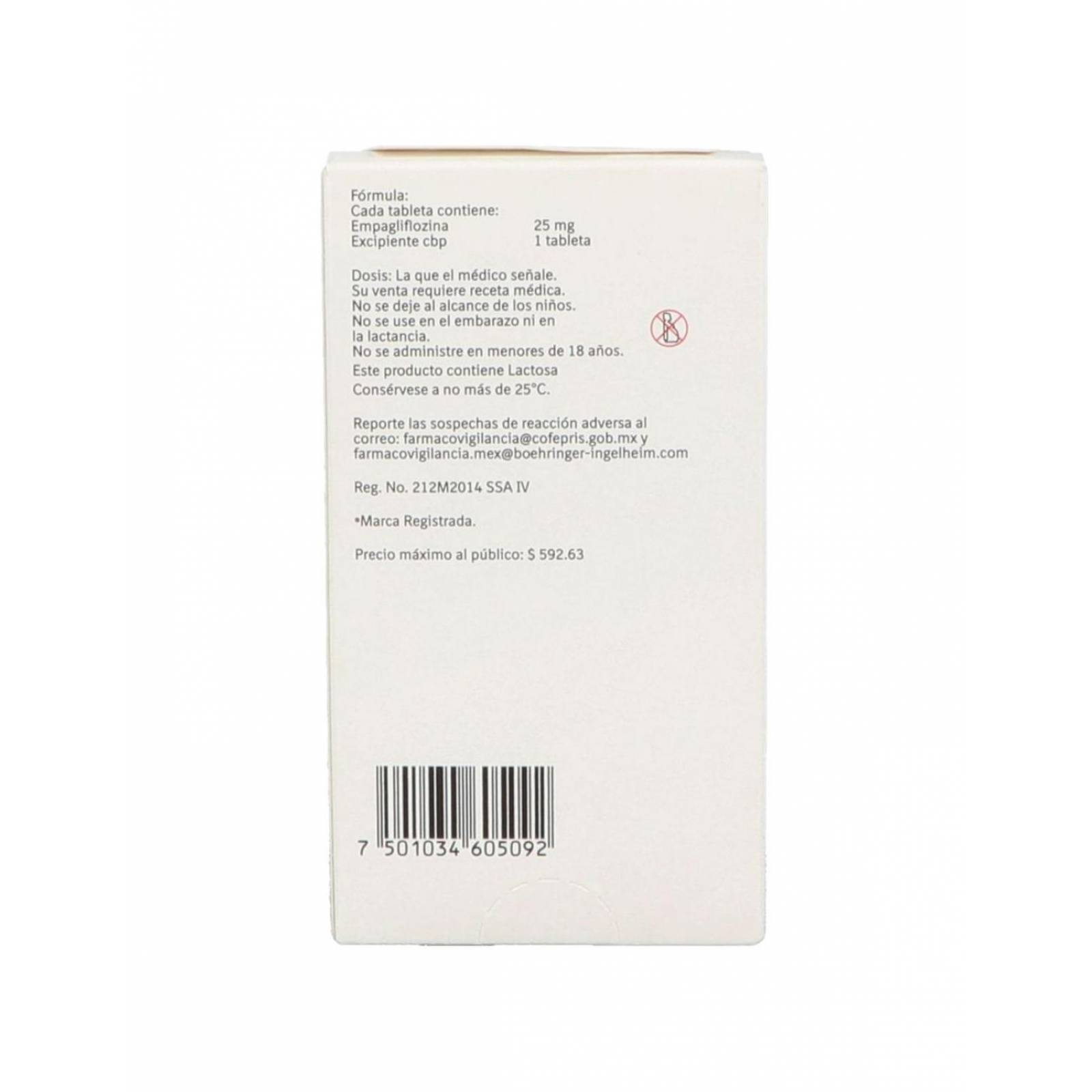 Jardianz 25 mg Caja Con 10 Tabletas Recubiertas 