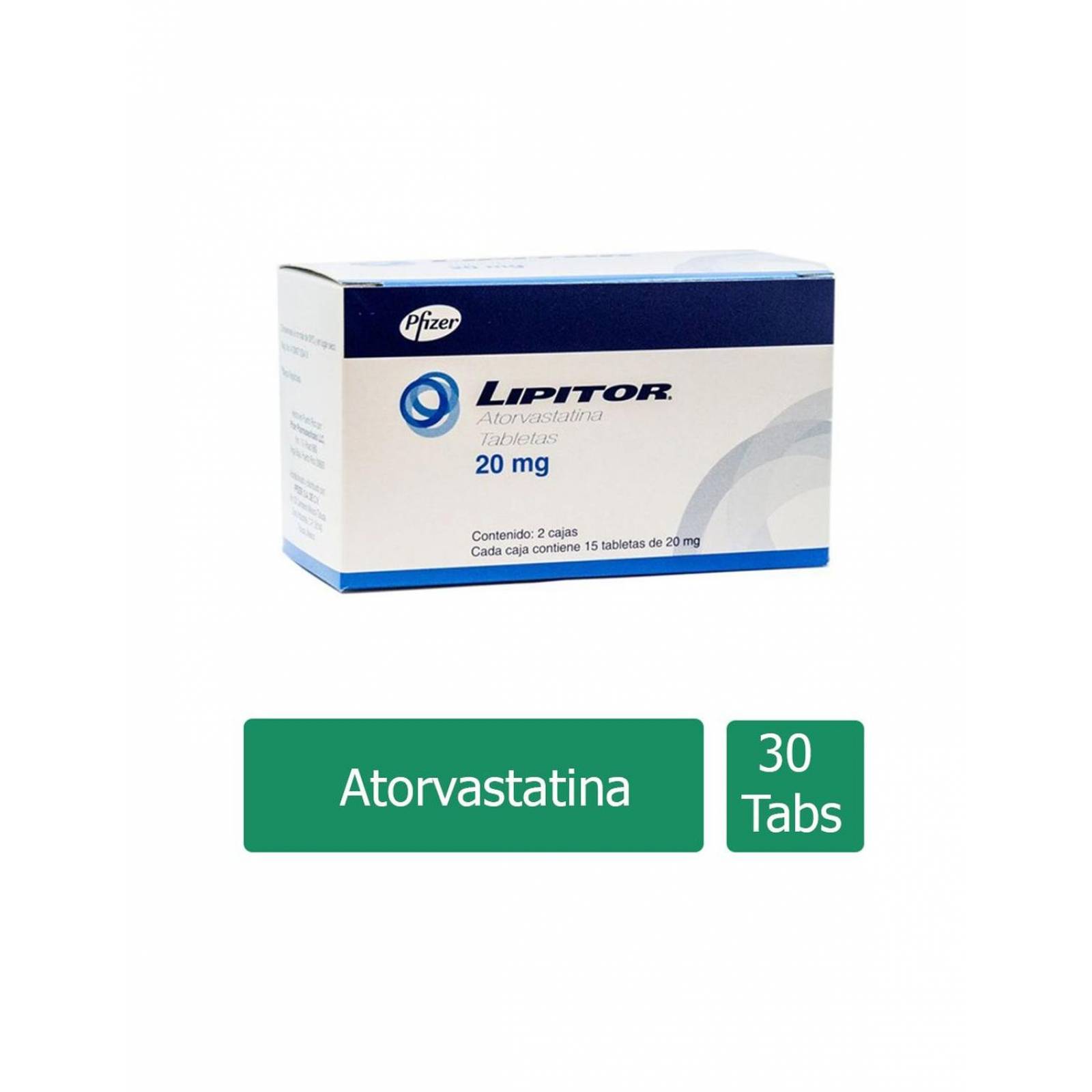 Lipitor 20 mg 2 Cajas Con 15 Tabletas 
