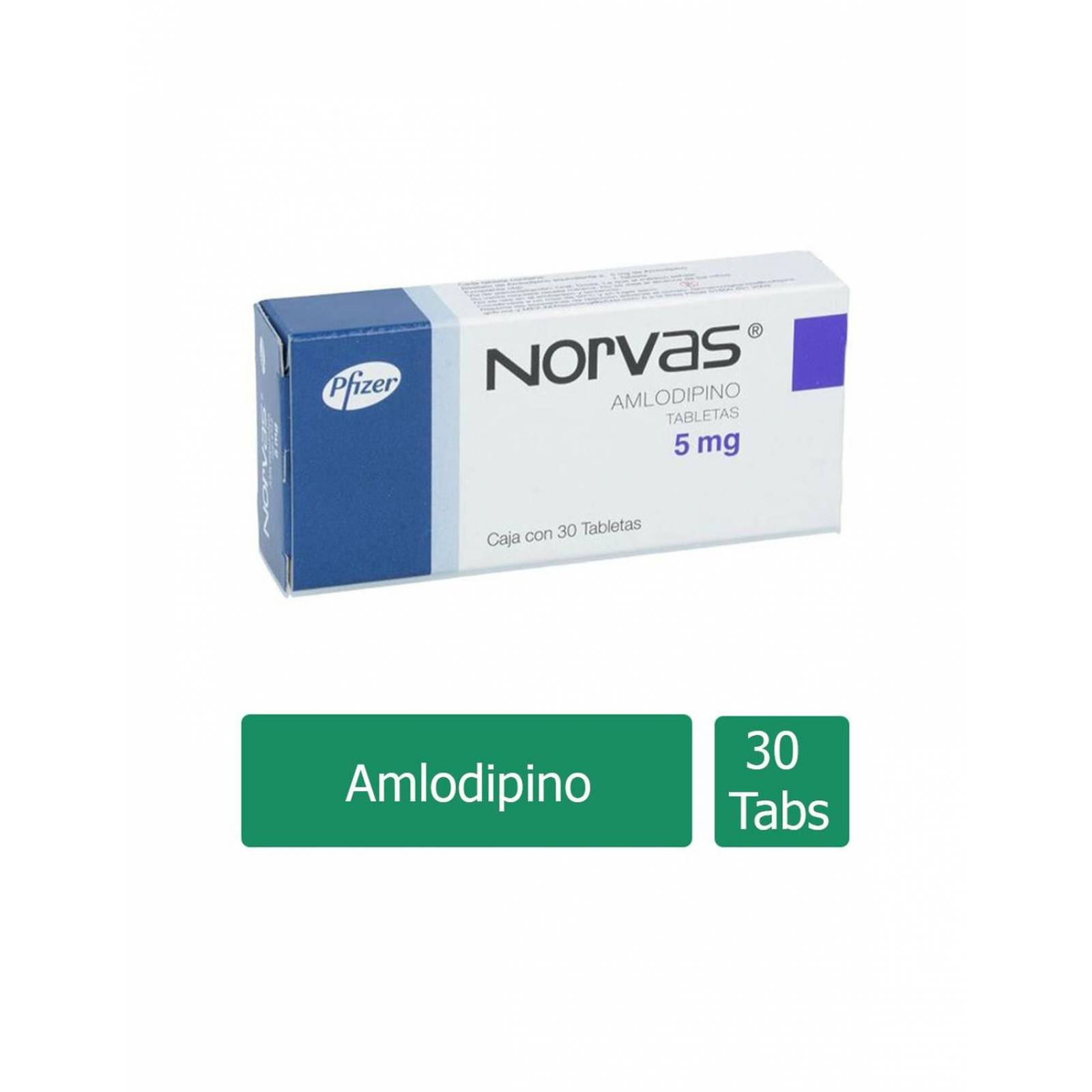 Norvas 5 mg Caja con 30 Tabletas 