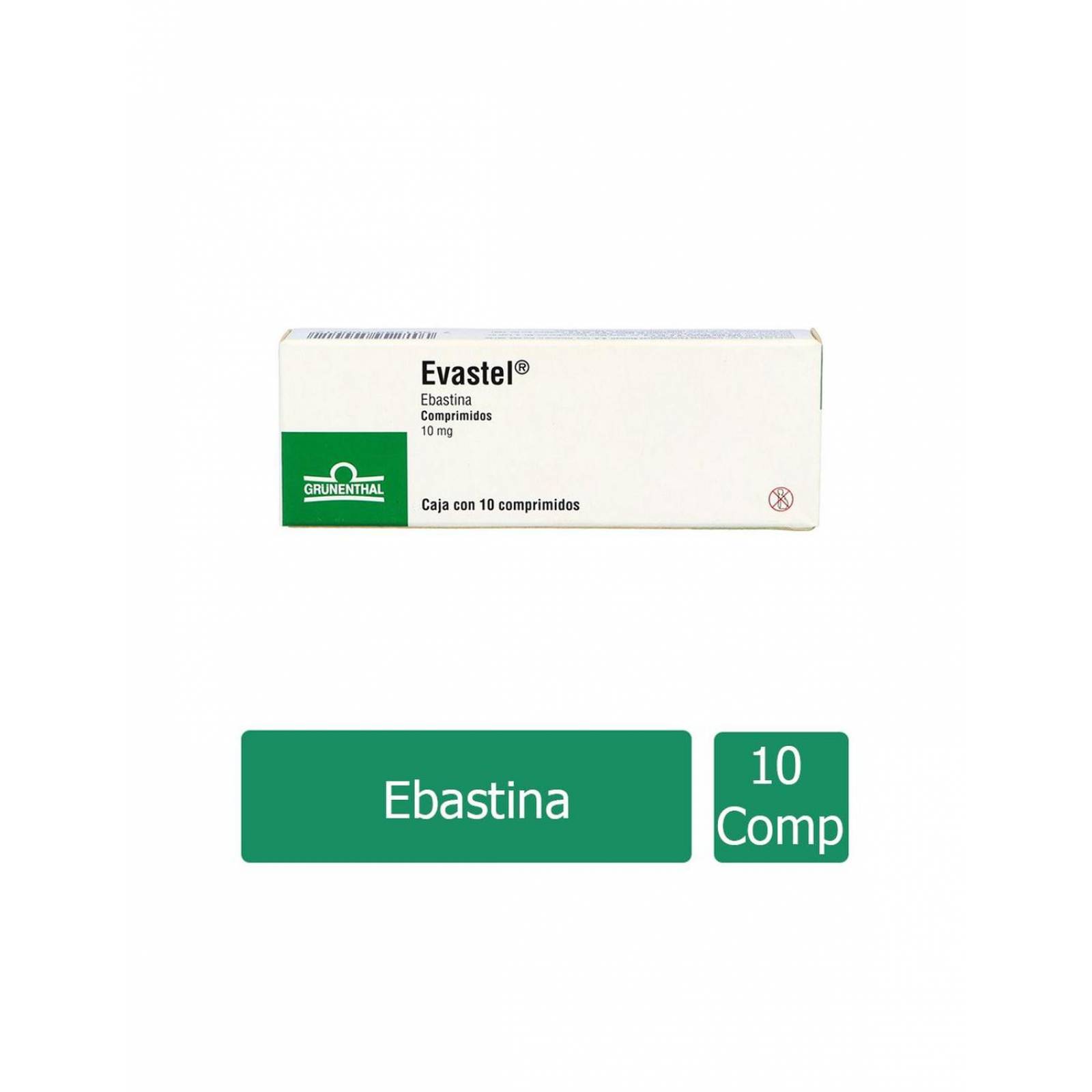 Evastel 10 Mg Caja Con 10 Comprimidos 