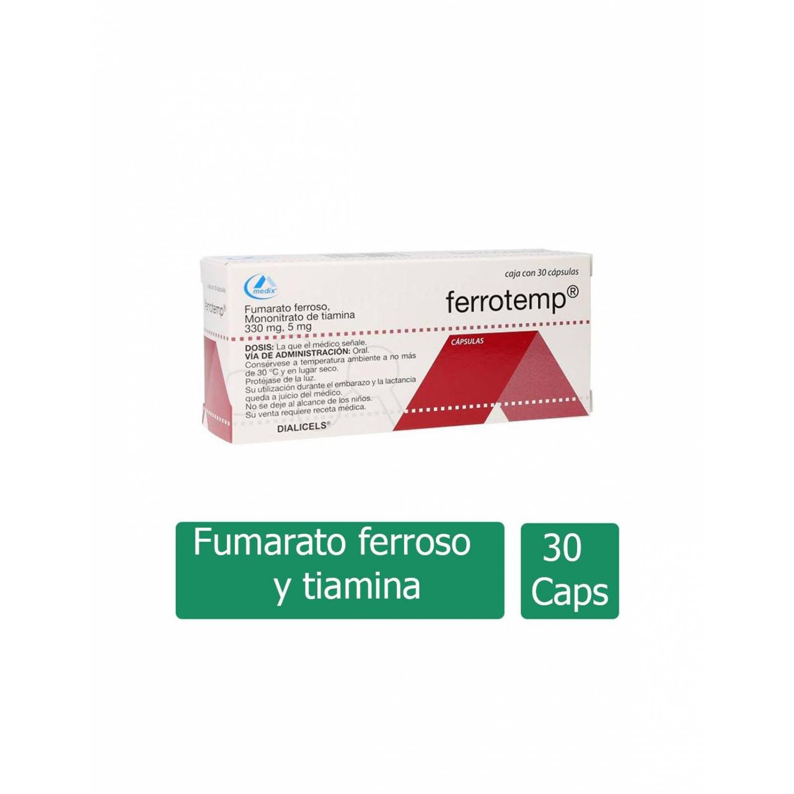 Ferrotemp 330 mg/5 mg Caja Con 30 Cápsulas 
