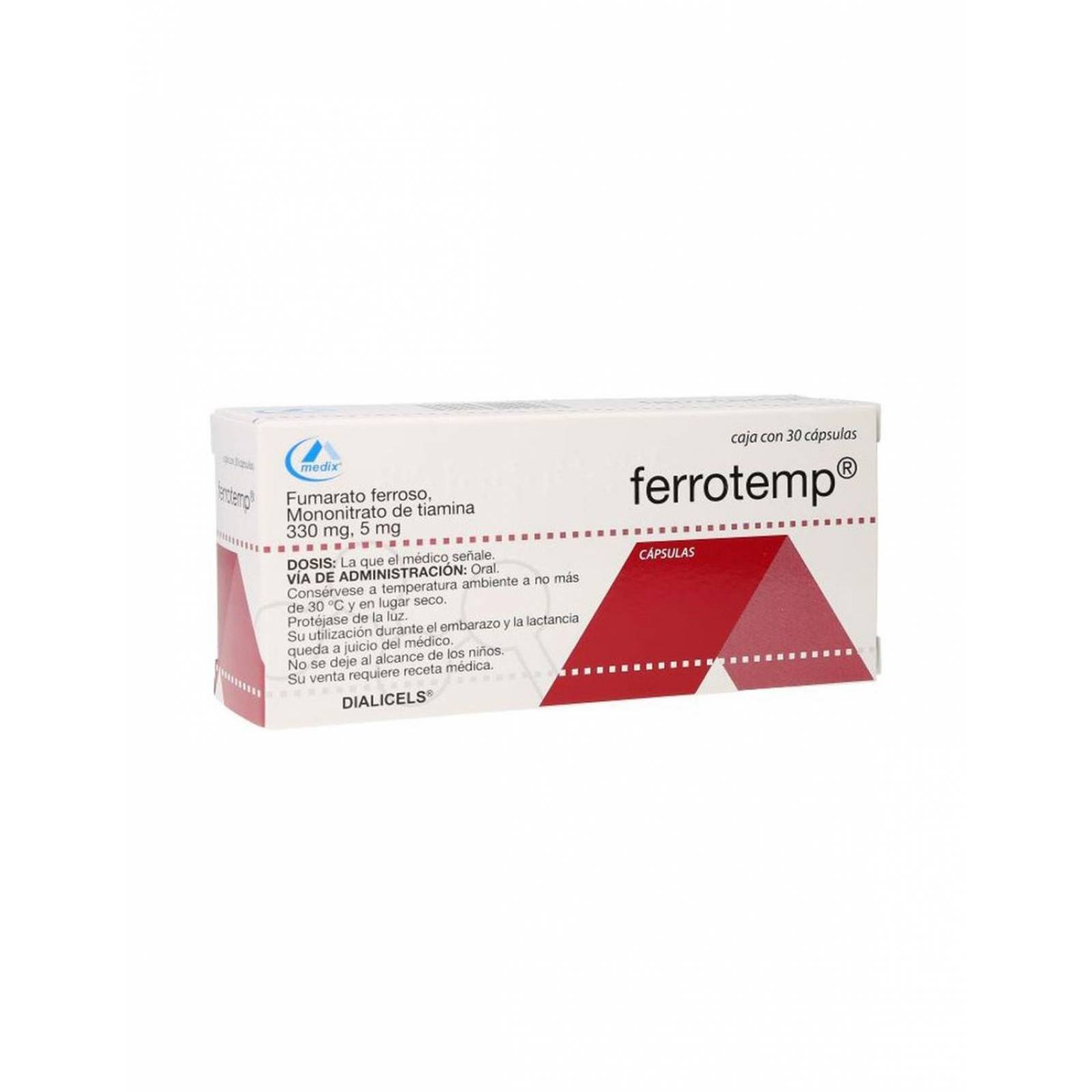 Ferrotemp 330 mg/5 mg Caja Con 30 Cápsulas 