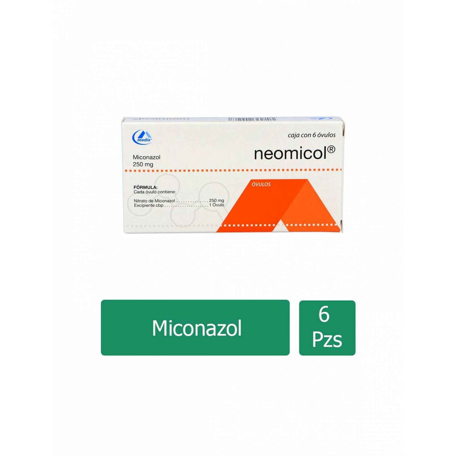 Neomicol 250 mg Caja Con 6 Óvulos 