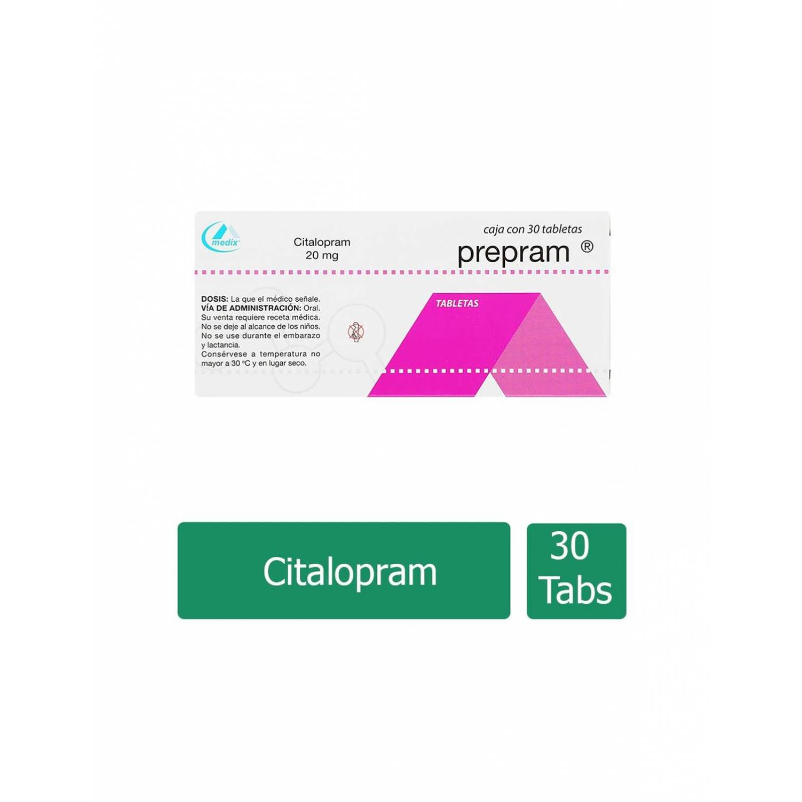 Prepram 20 mg Caja Con 30 Tabletas 