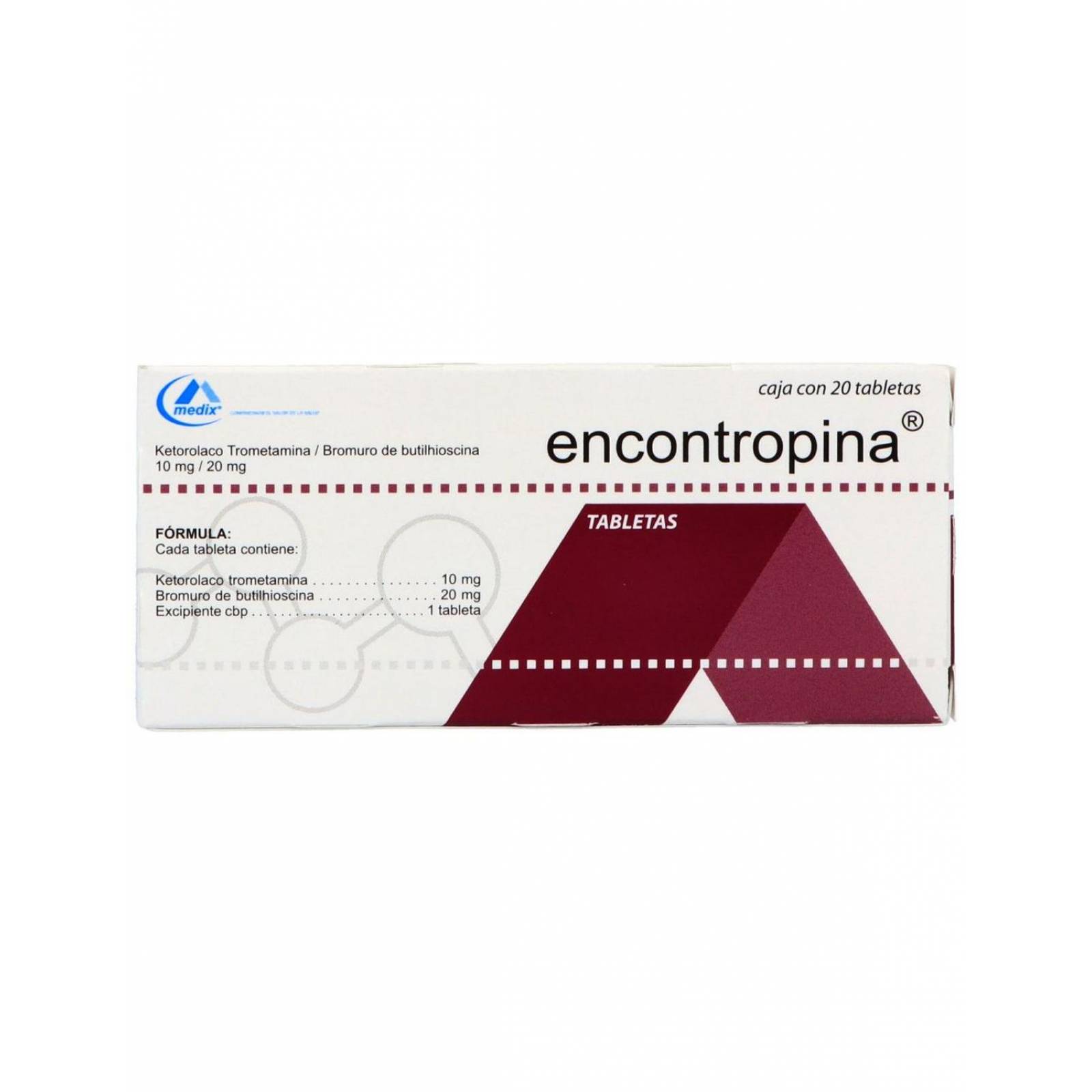 Encontropina 10 mg/20 mg Caja Con 20 Tabletas 