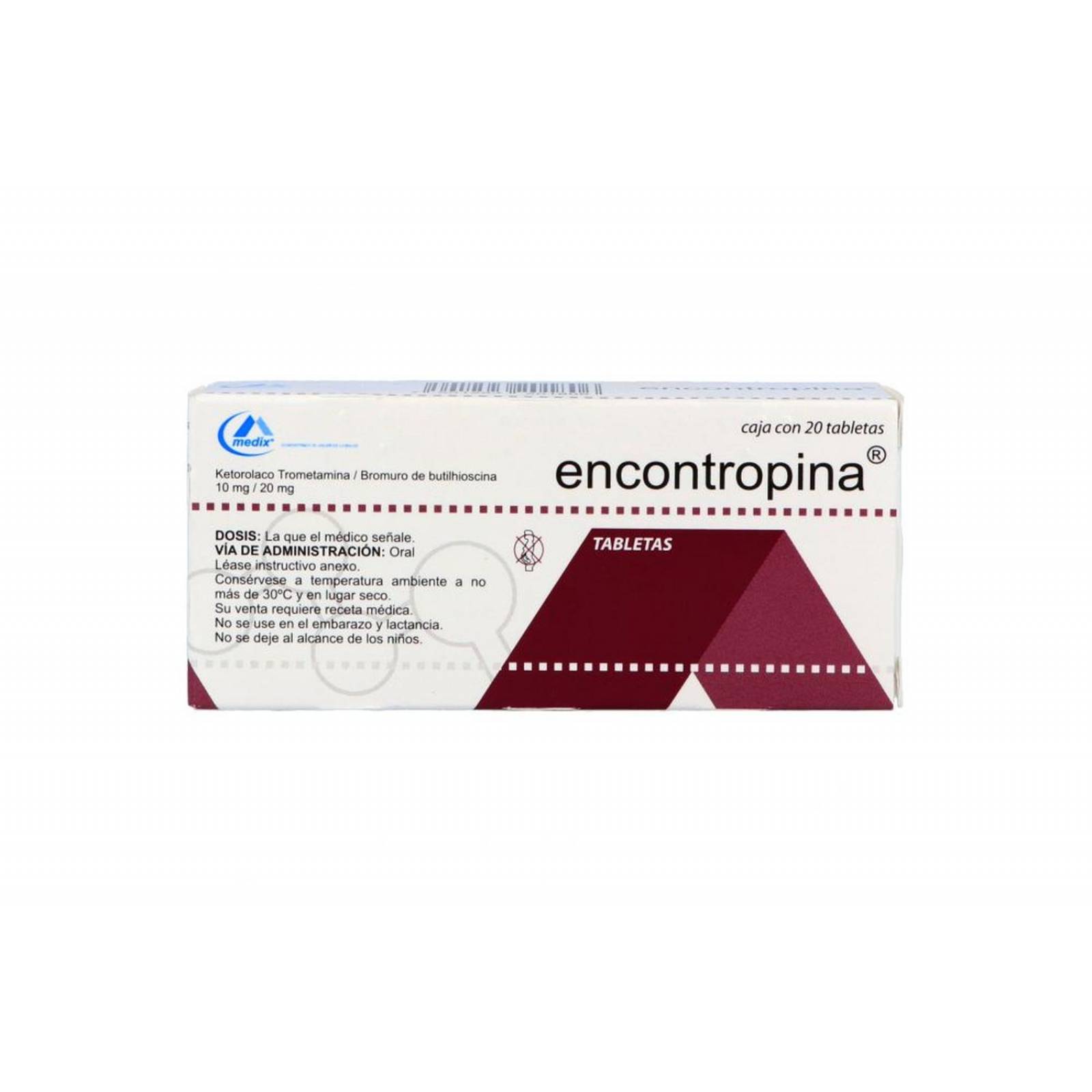 Encontropina 10 mg/20 mg Caja Con 20 Tabletas 