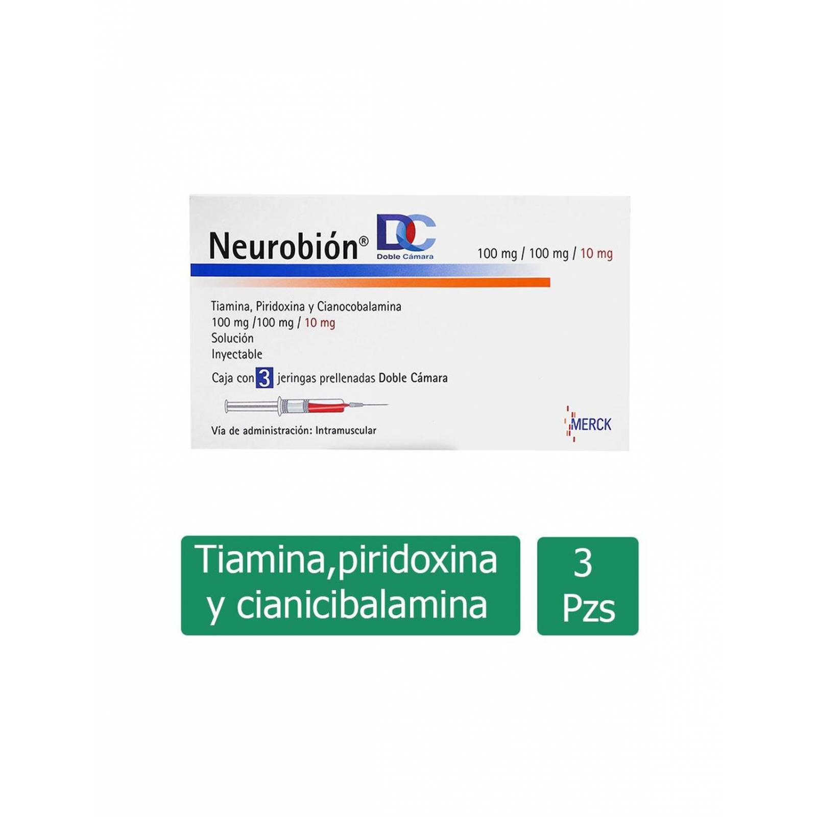 Neurobion DC 100 mg / 100 mg / 10 mg Caja Con 3 Jeringas Prellenadas 