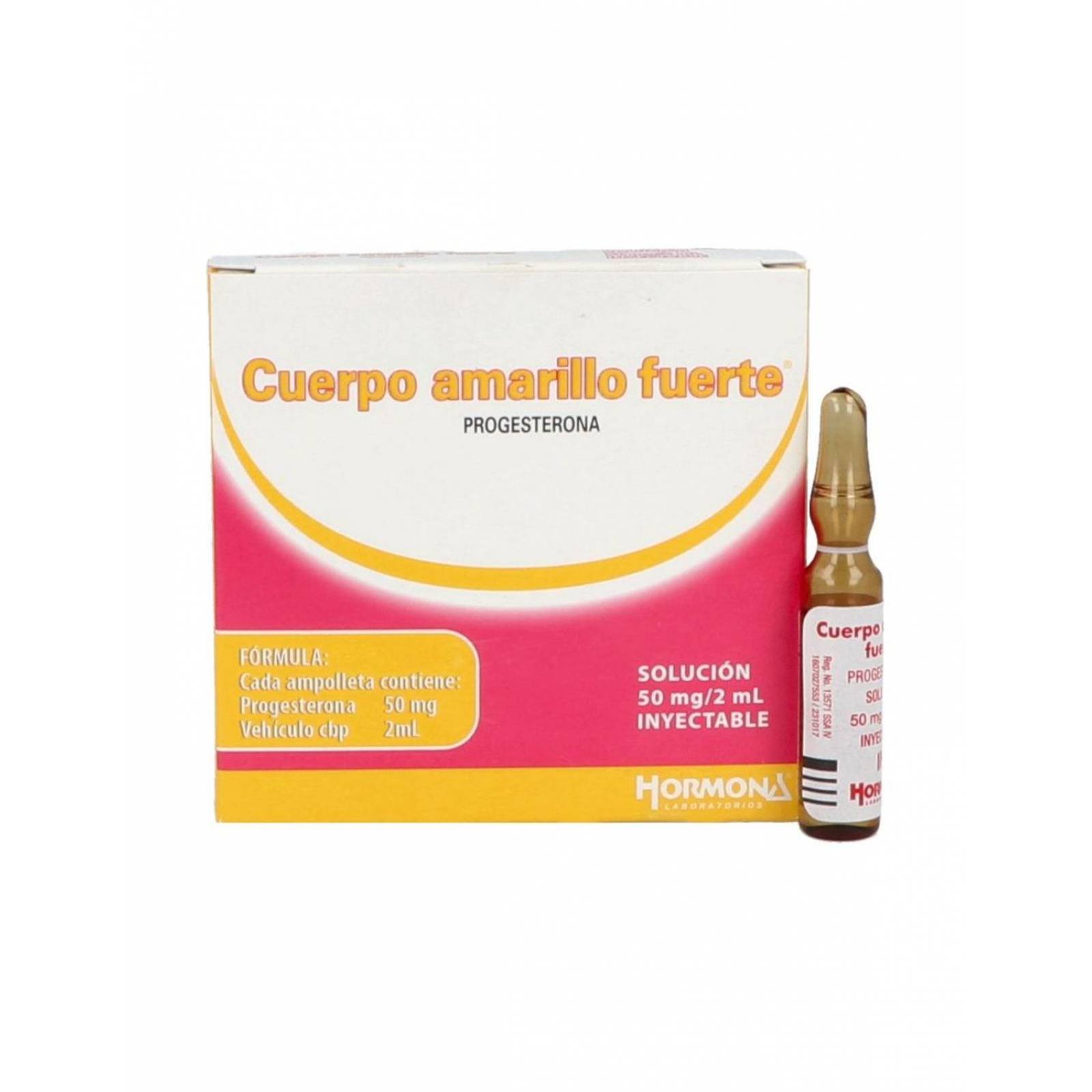 Cuerpo Amarillo Fuerte Solución Inyectable Caja con 6 ampolletas de 2 mL 