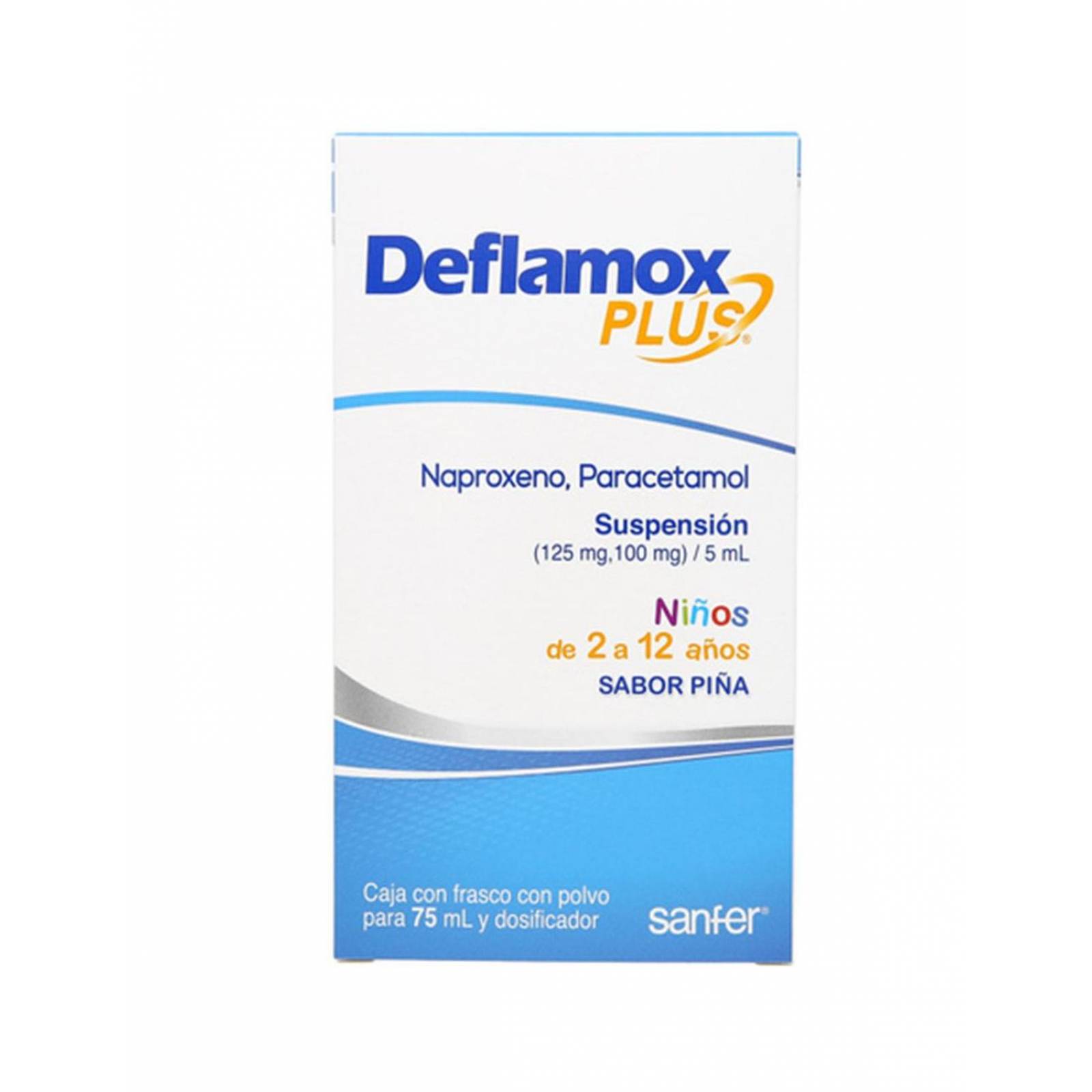 Deflamox Plus Suspensión 125 mg/100 mg/5 mL Frasco 75 mL 