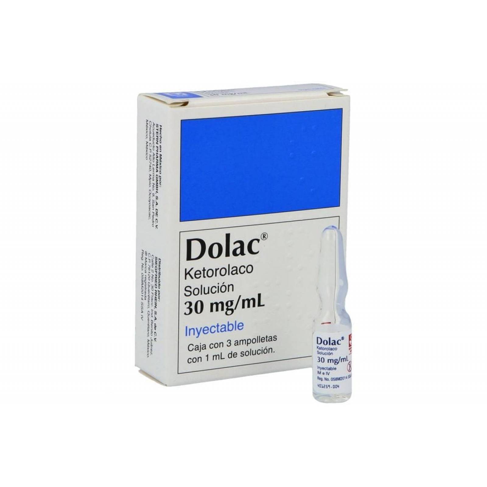 Dolac 30 mg /mL Caja Con 3 Ampolletas Con 1 mL 