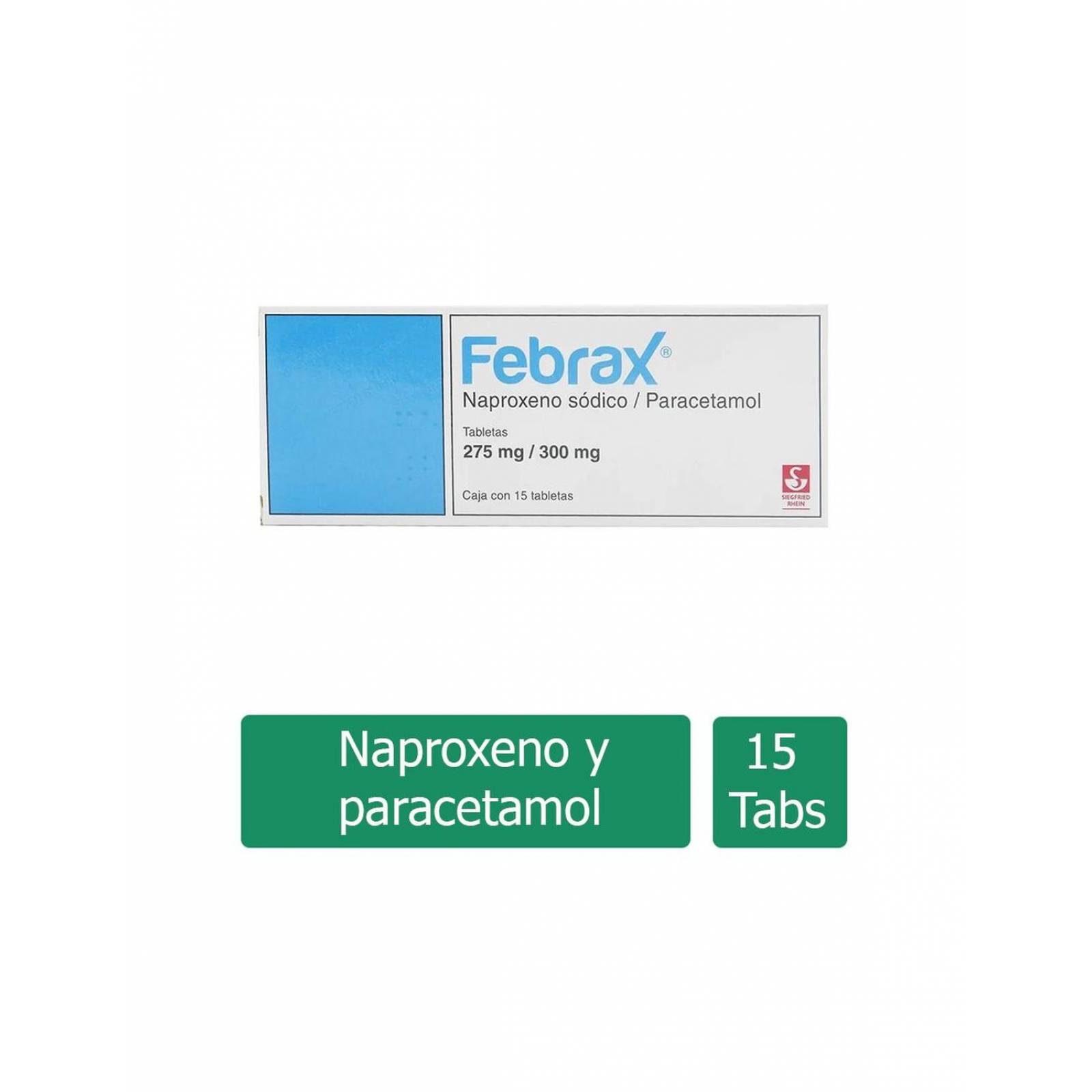 Febrax 275 mg / 300 mg Caja Con 15 Tabletas 
