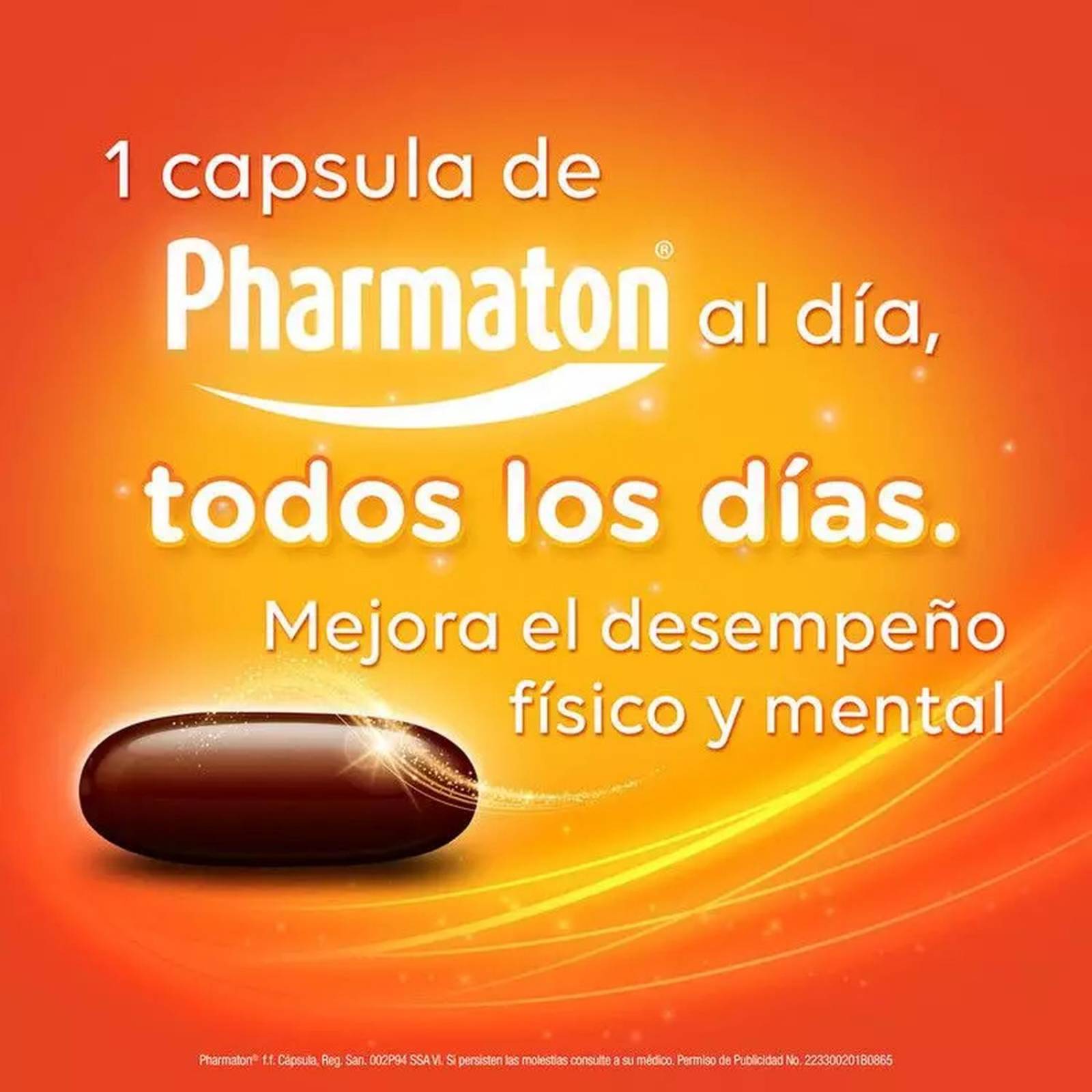 Pharmaton para adultos Caja con Frasco100 cápsulas de 40 mg c/u 