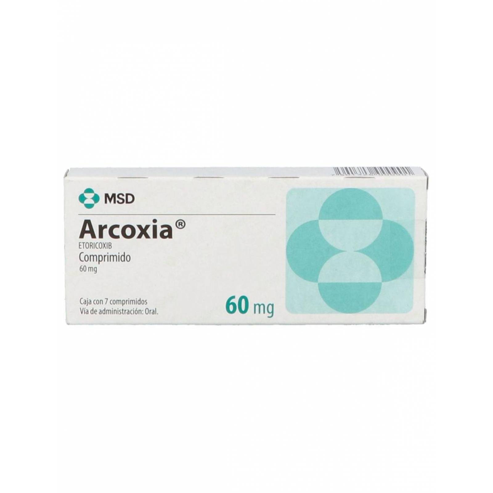 Arcoxia 60 mg Caja Con 7 Comprimidos 
