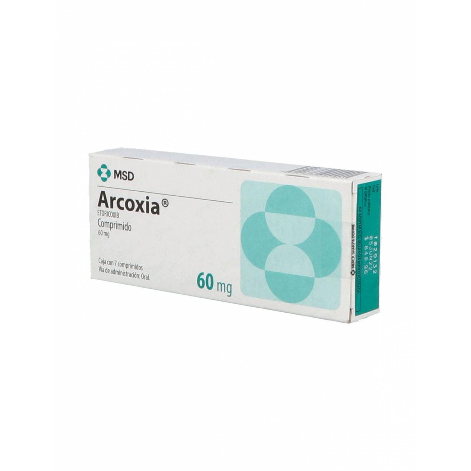 Arcoxia 60 mg Caja Con 7 Comprimidos 