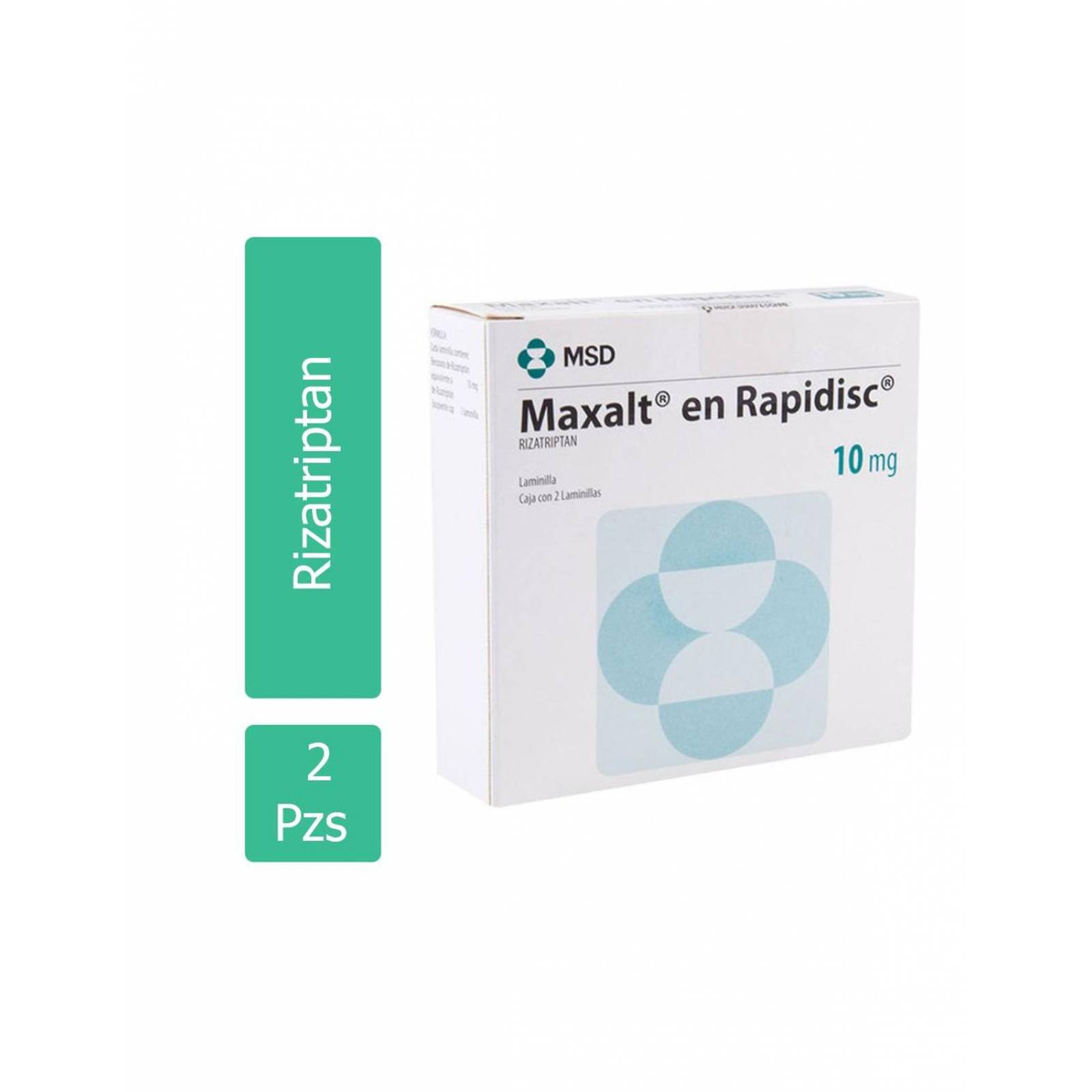 Maxalt en Rapidisc 10 mg Caja Con 2 Laminillas 