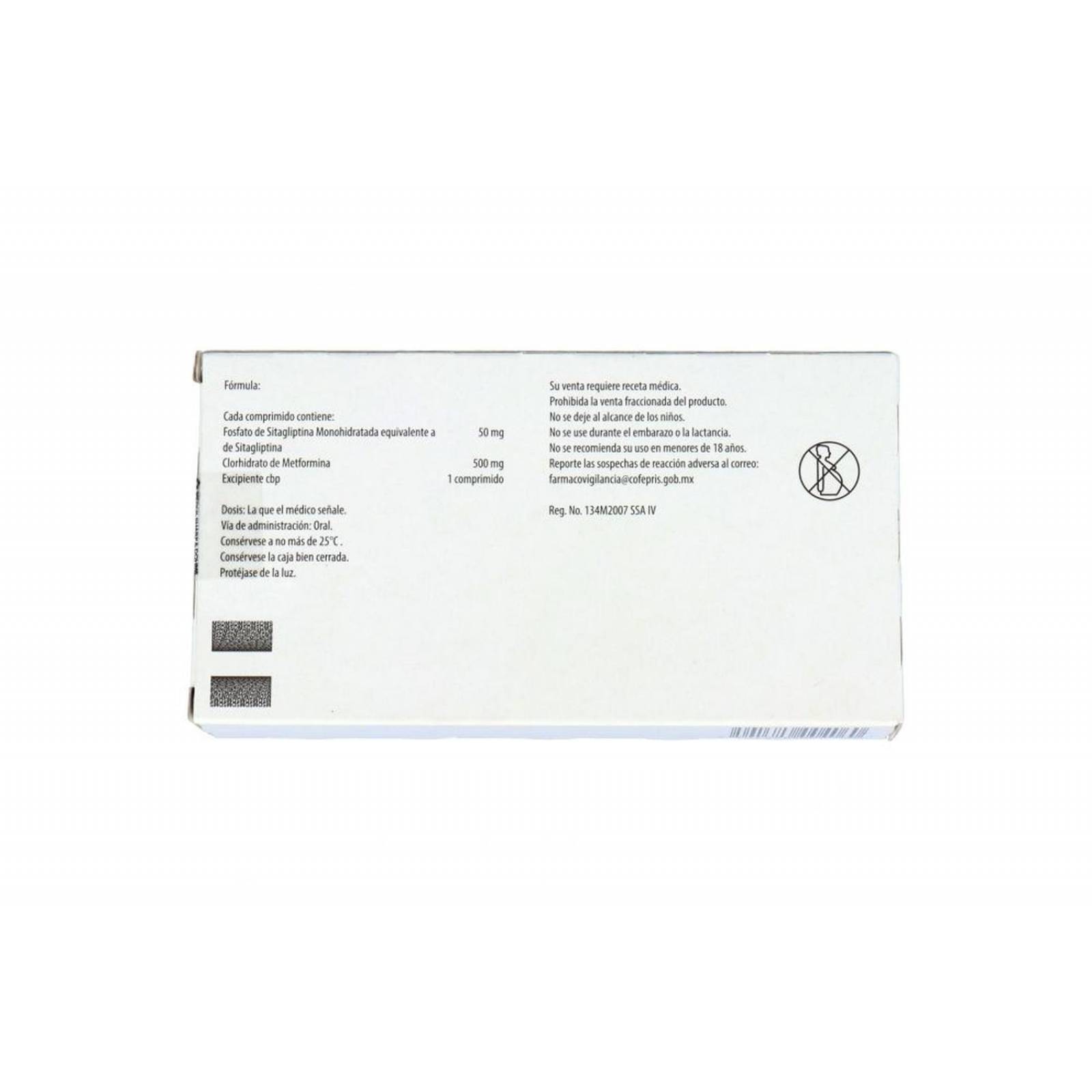 Janumet 50 mg / 500 mg Caja Con 28 Comprimidos 