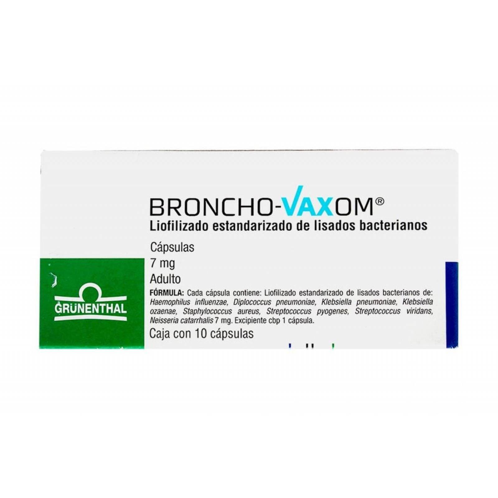 Broncho Vaxom Adulto 7 mg Caja Con 10 Cápsulas 