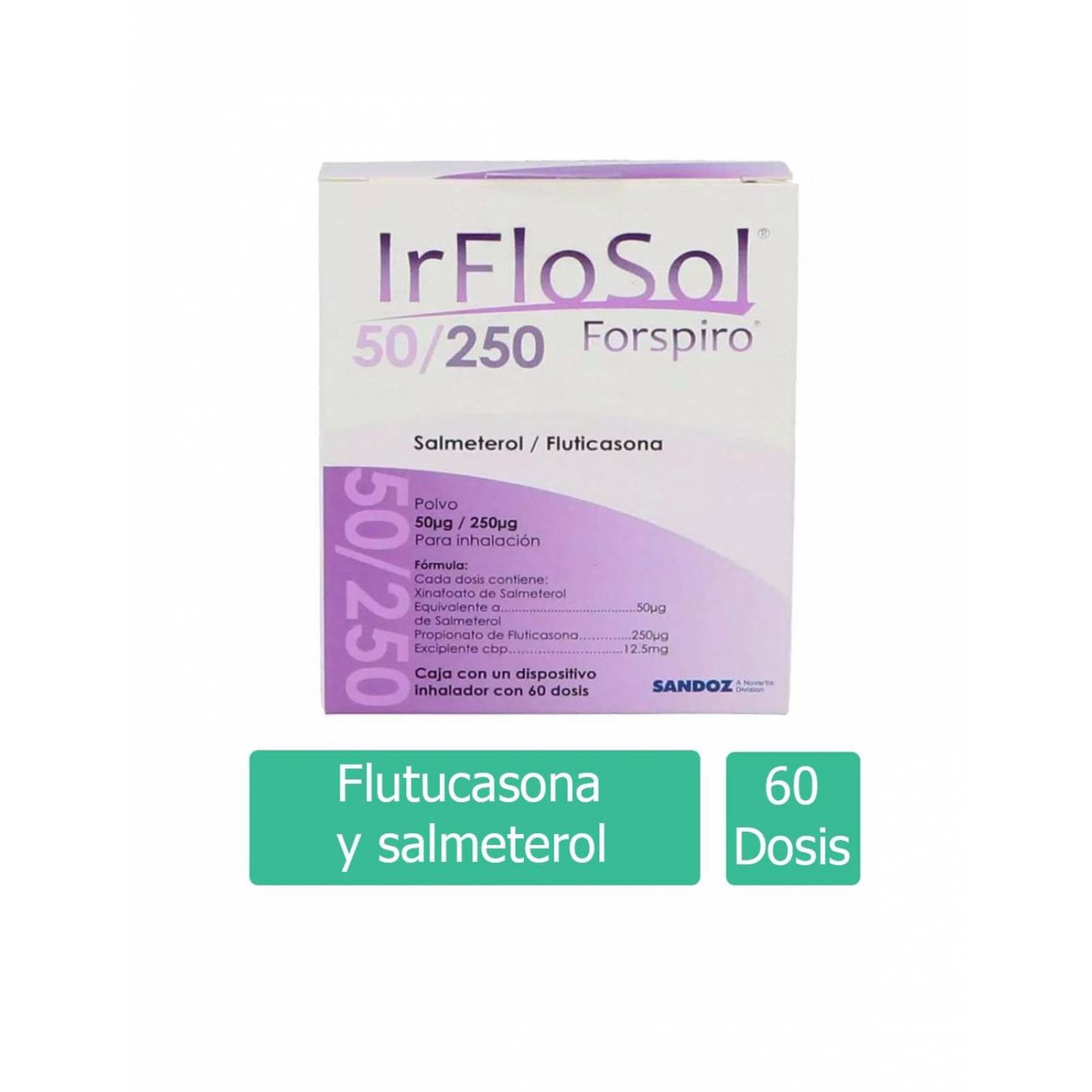 Irflosol 50 / 250 mcg Polvo Para Inhalación Caja Con Dispositivo Para 60 Dosis 