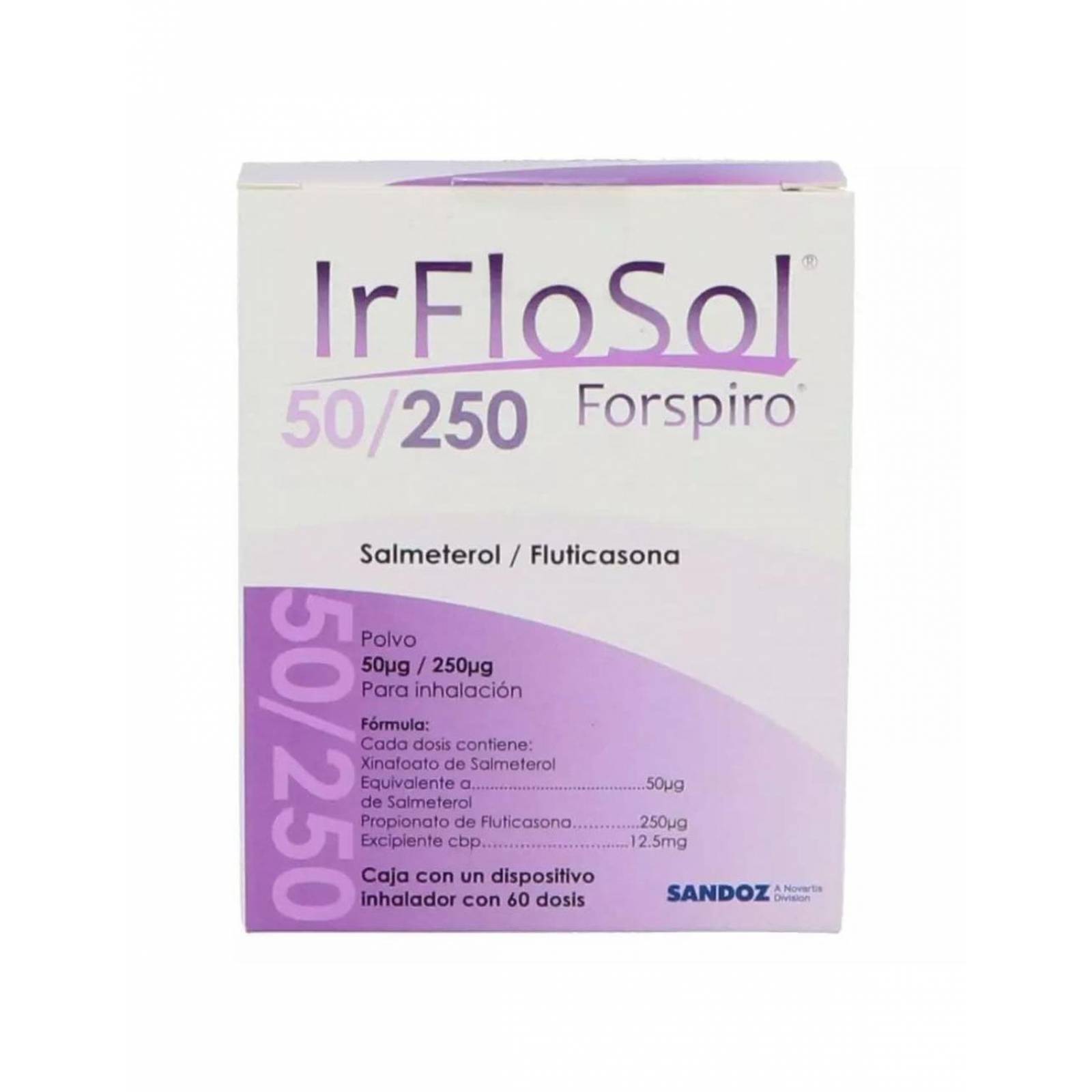 Irflosol 50 / 250 mcg Polvo Para Inhalación Caja Con Dispositivo Para 60 Dosis 