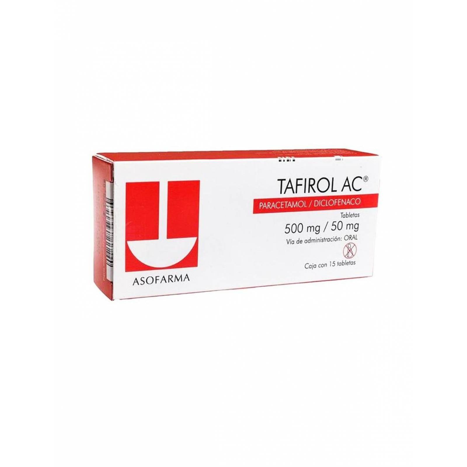 Tafirol Ac 500 mg / 50 mg Caja Con 15 Tabletas 