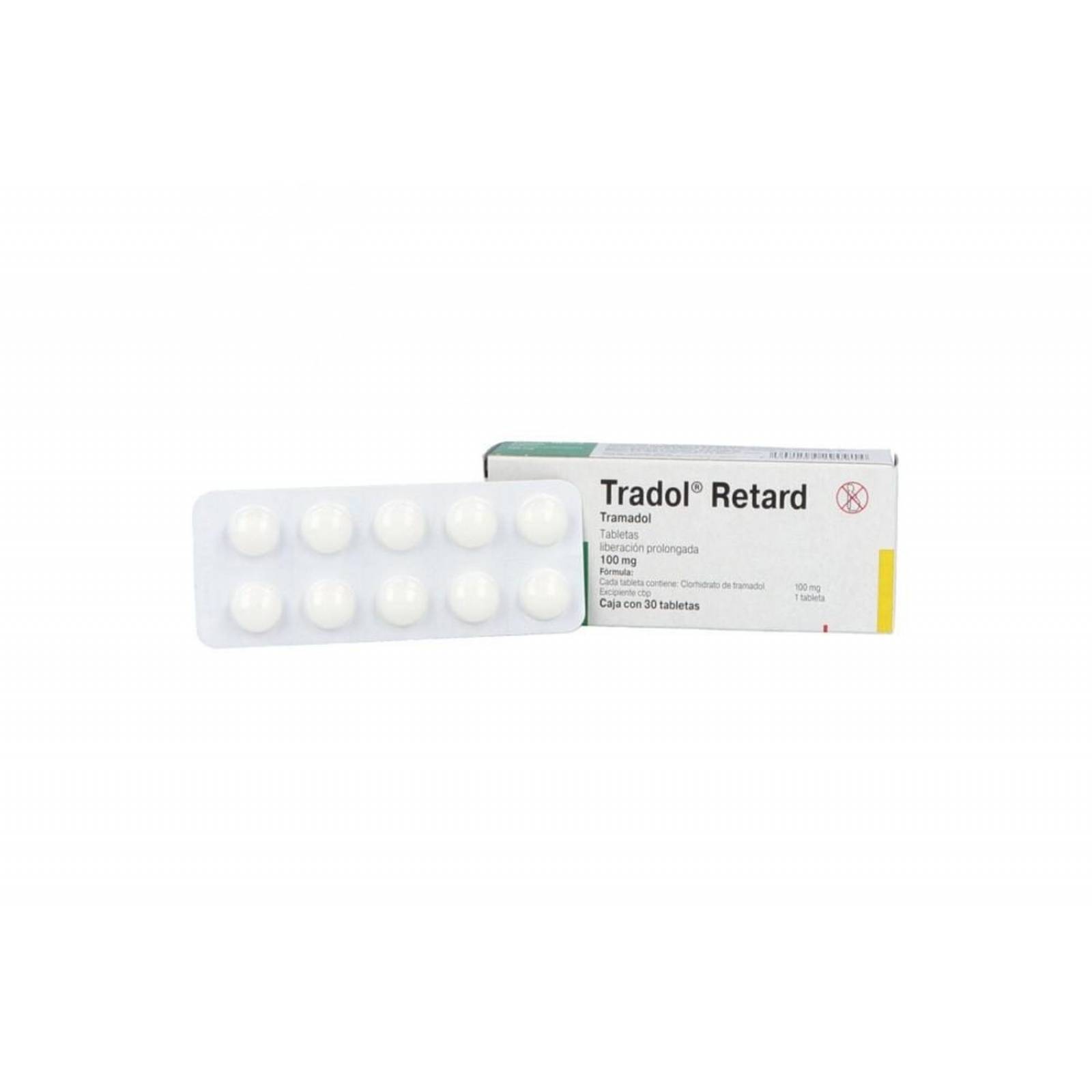 Tradol Retard 100 mg Caja con 30 Tabletas 