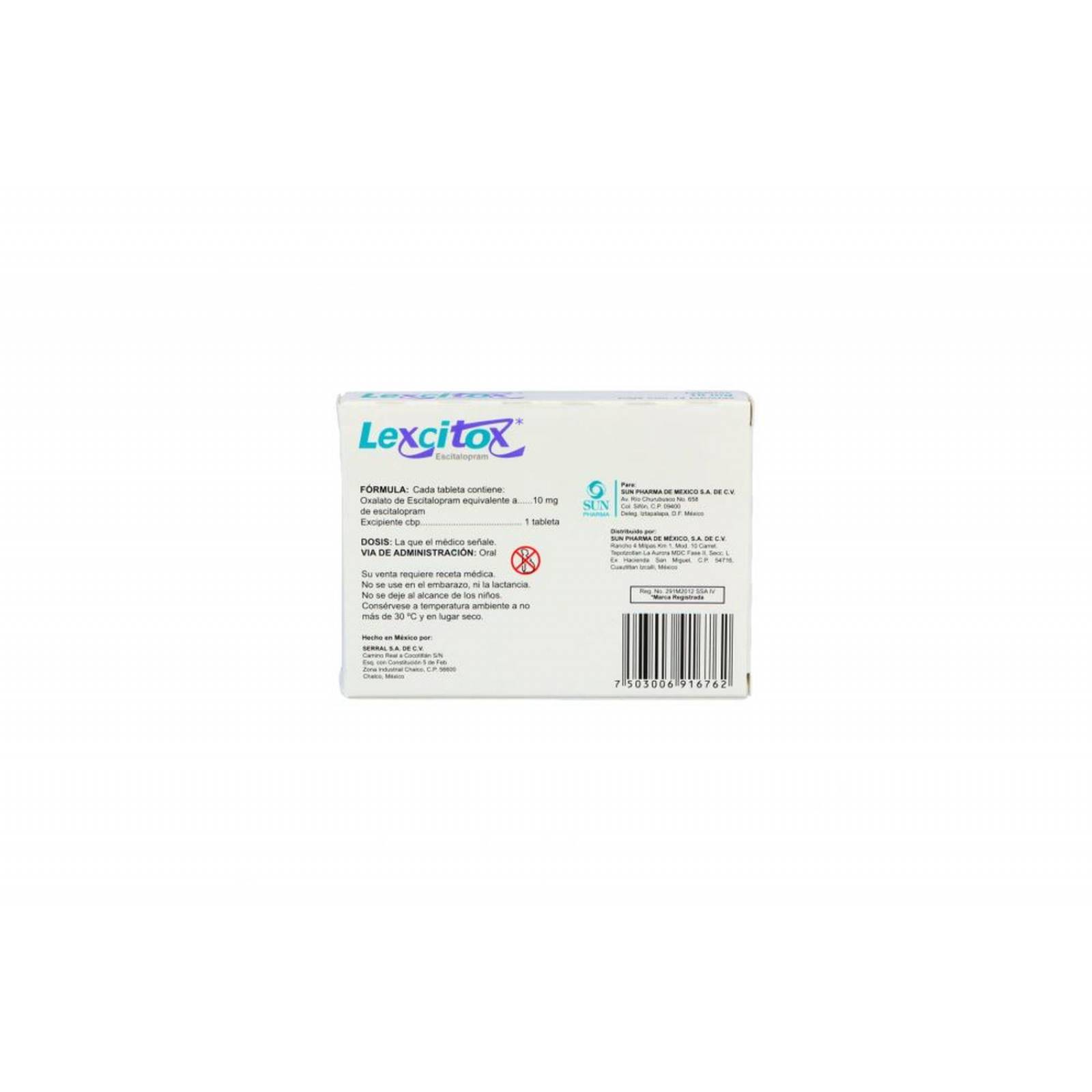 Lexcitox 10 mg Caja Con 14 Tabletas 