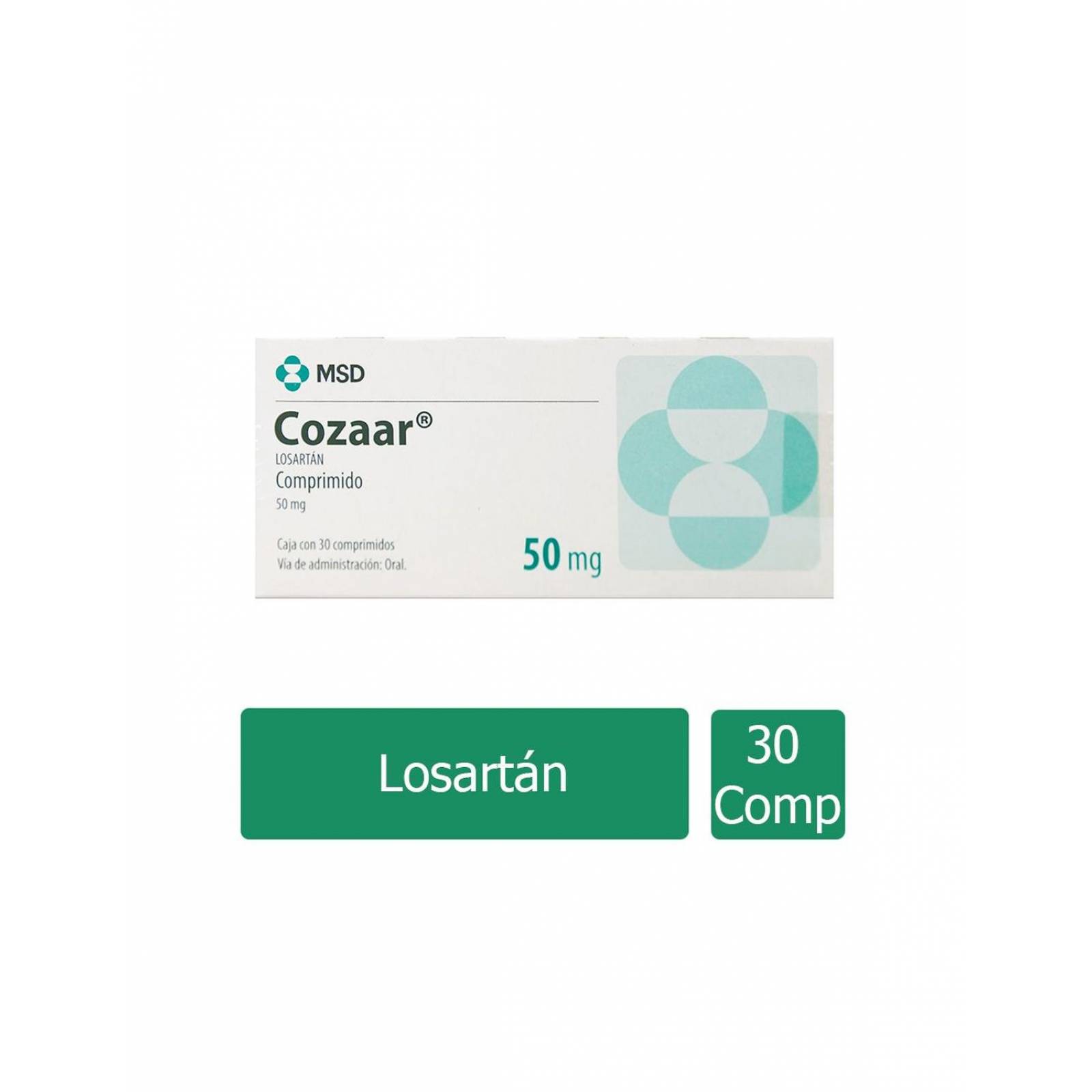 Cozaar 50 mg Caja Con 30 Comprimidos - 2x1 
